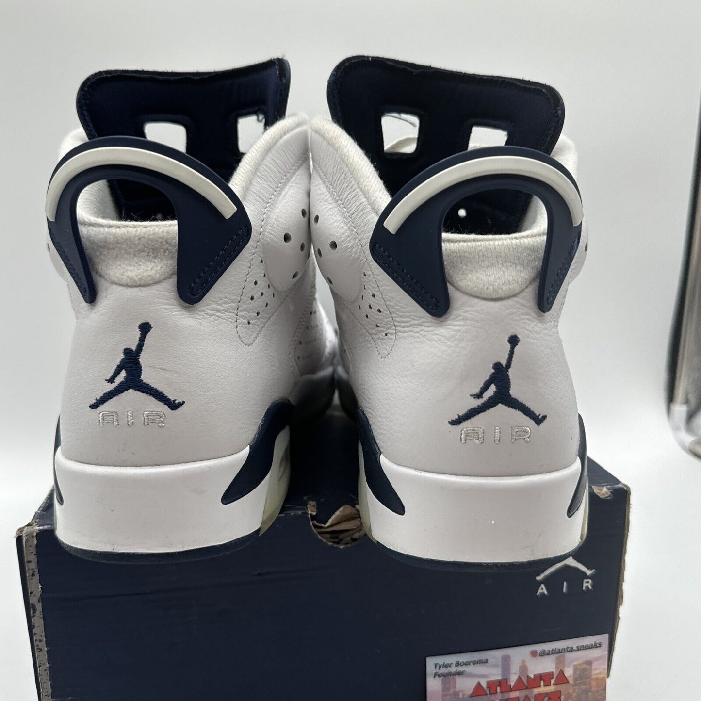 Size 9 - Jordan 6 Retro Midnight Navy White Leather Icy Soles OG All Blues