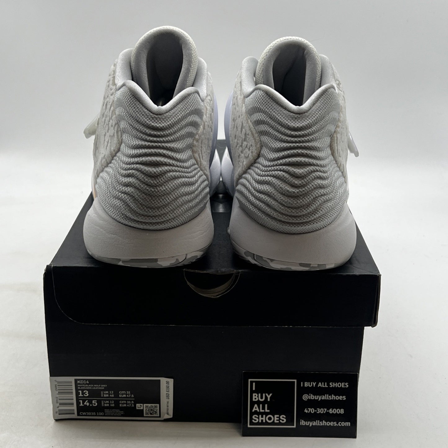 Size 13 - Nike KD 14 'Home' White Wolf Grey (CW3935-100)