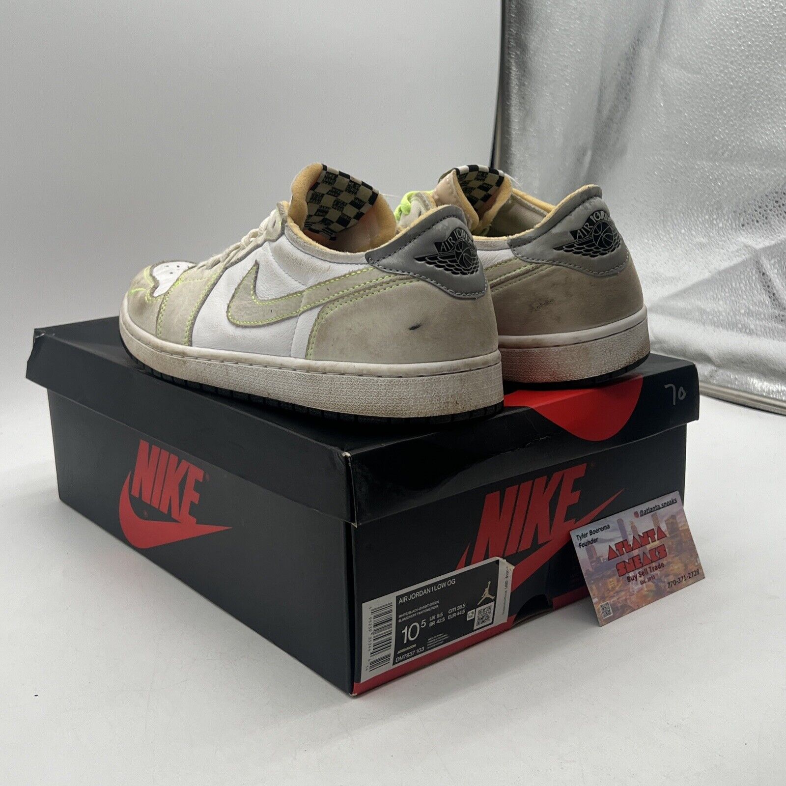 Size 10.5 - Air Jordan 1 OG Low Ghost Green (DM7837-103)