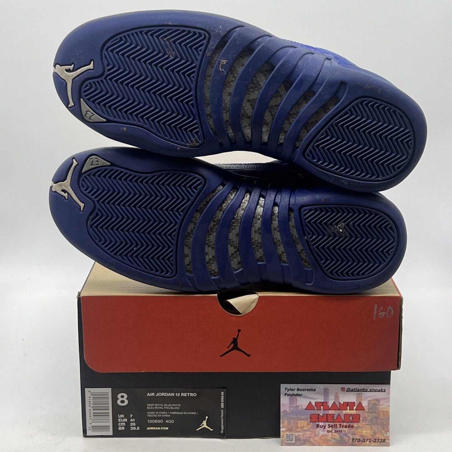 Size 8 - Air Jordan 12 Retro Deep Royal White Suede (130690-400)