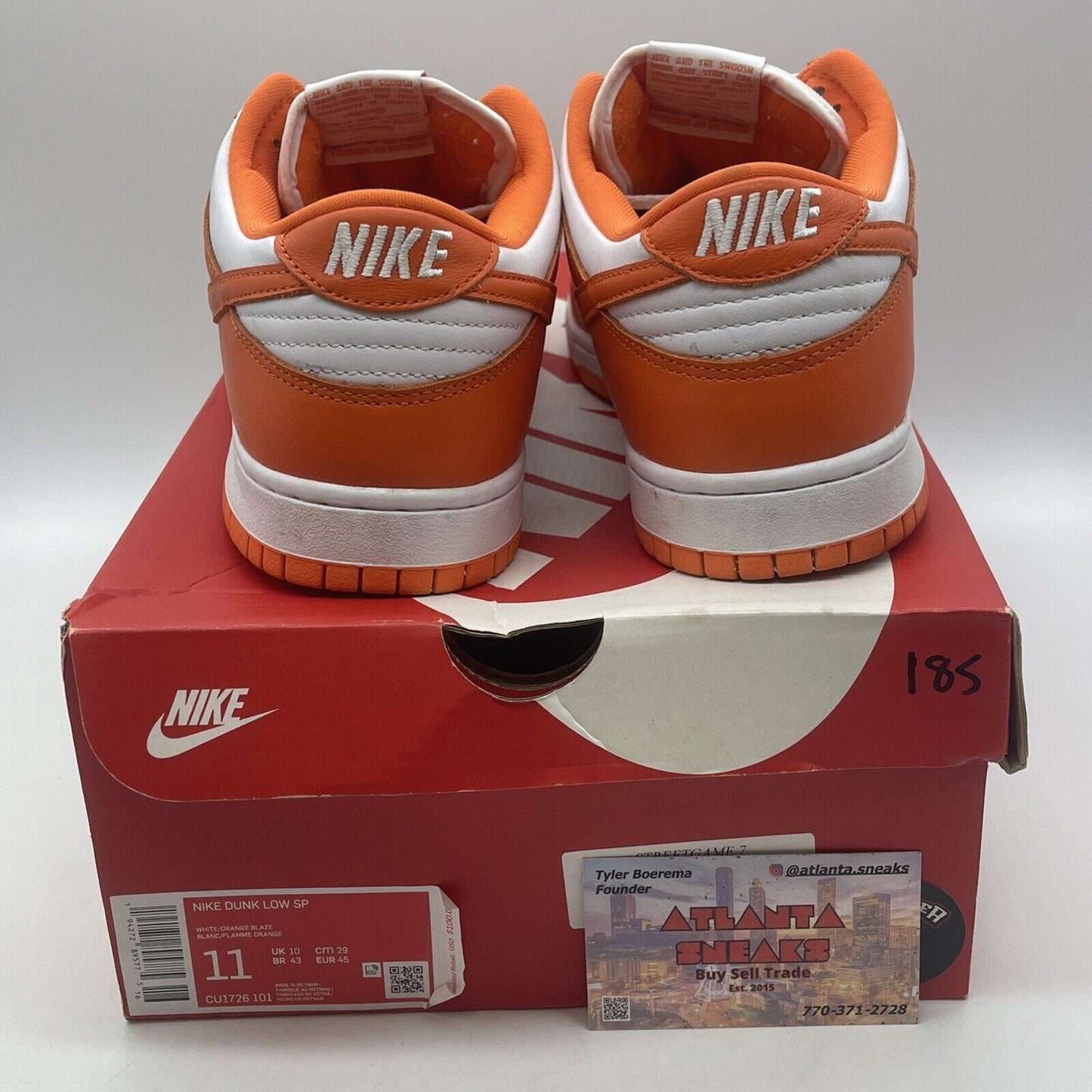 Size 11 - Nike Dunk Low Retro SP Syracuse 2020 Orange White Leather (CU1726-101)
