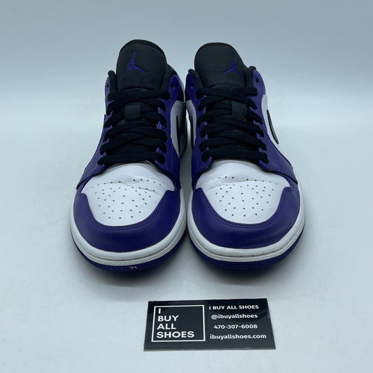 Size 8 - Air Jordan 1 Low Court Purple Black White Leather Suede (553558-500)