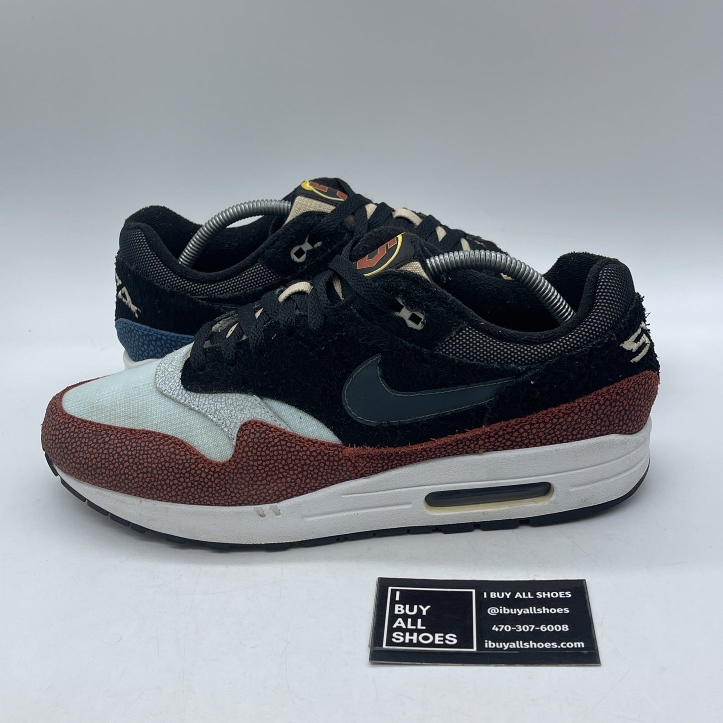 Size 11 - Nike De'Aaron Fox x Air Max 1 Swipa Black Red Suede (CJ9746-001)