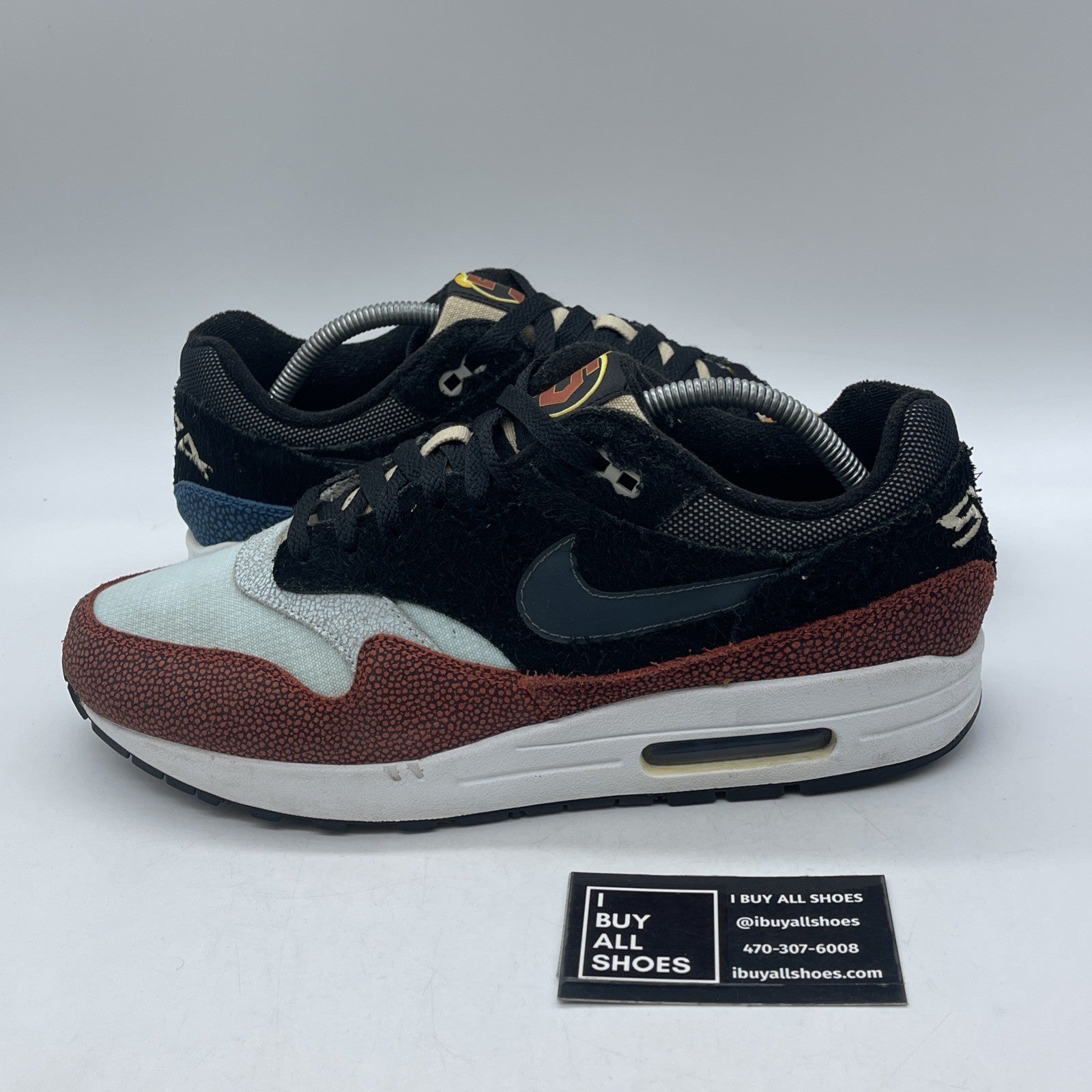 Size 11 - Nike De'Aaron Fox x Air Max 1 Swipa Black Red Suede (CJ9746-001)