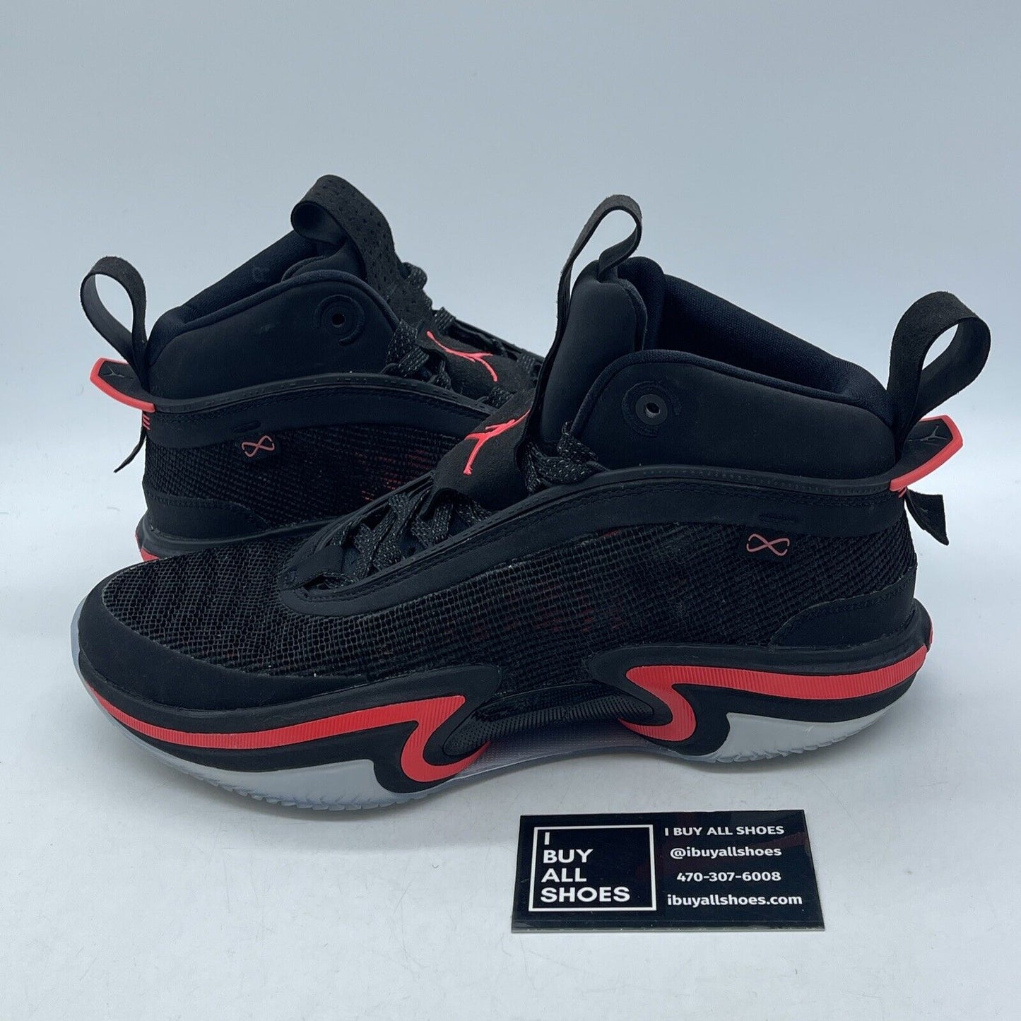 Size 9.5 - Air Jordan 36 Black Infrared Pink Leather Suede (CZ2650-001)