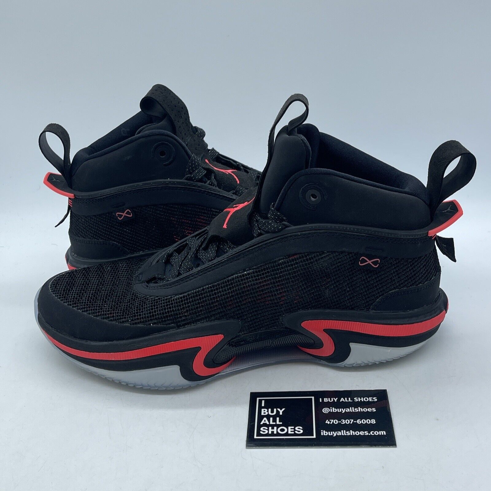 Size 9.5 - Air Jordan 36 Black Infrared Pink Leather Suede (CZ2650-001)