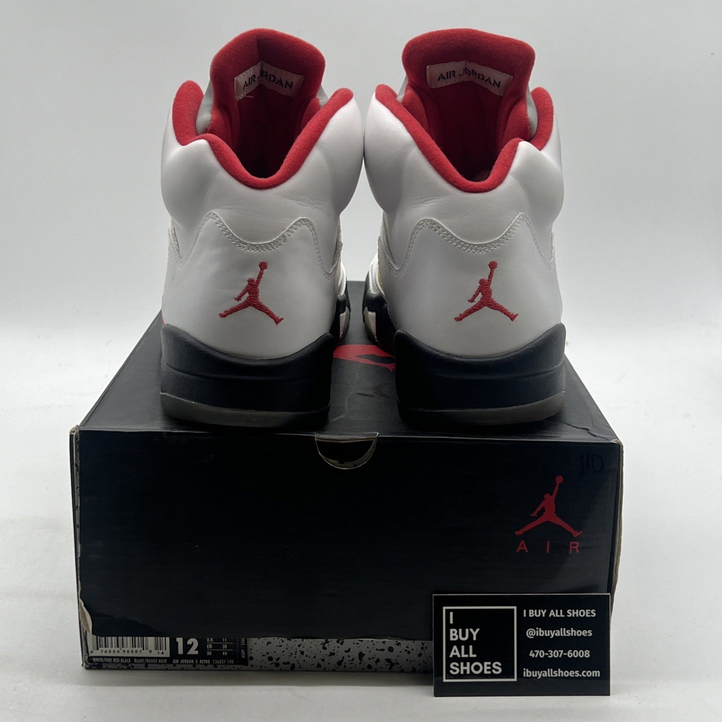 Size 12 - Air Jordan 5 Retro 2013 White Fire Red (136027-100)