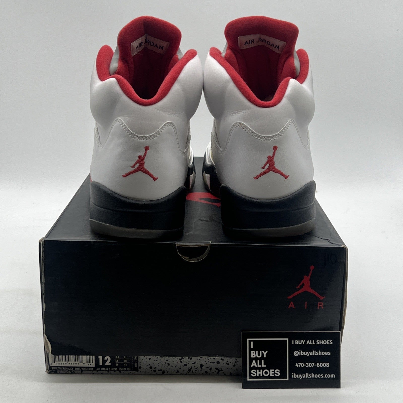 Size 12 - Air Jordan 5 Retro 2013 White Fire Red (136027-100)