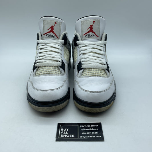 Size 10 - Jordan 4 Retro OG Mid White Cement Grey Black Leather (840606-192)