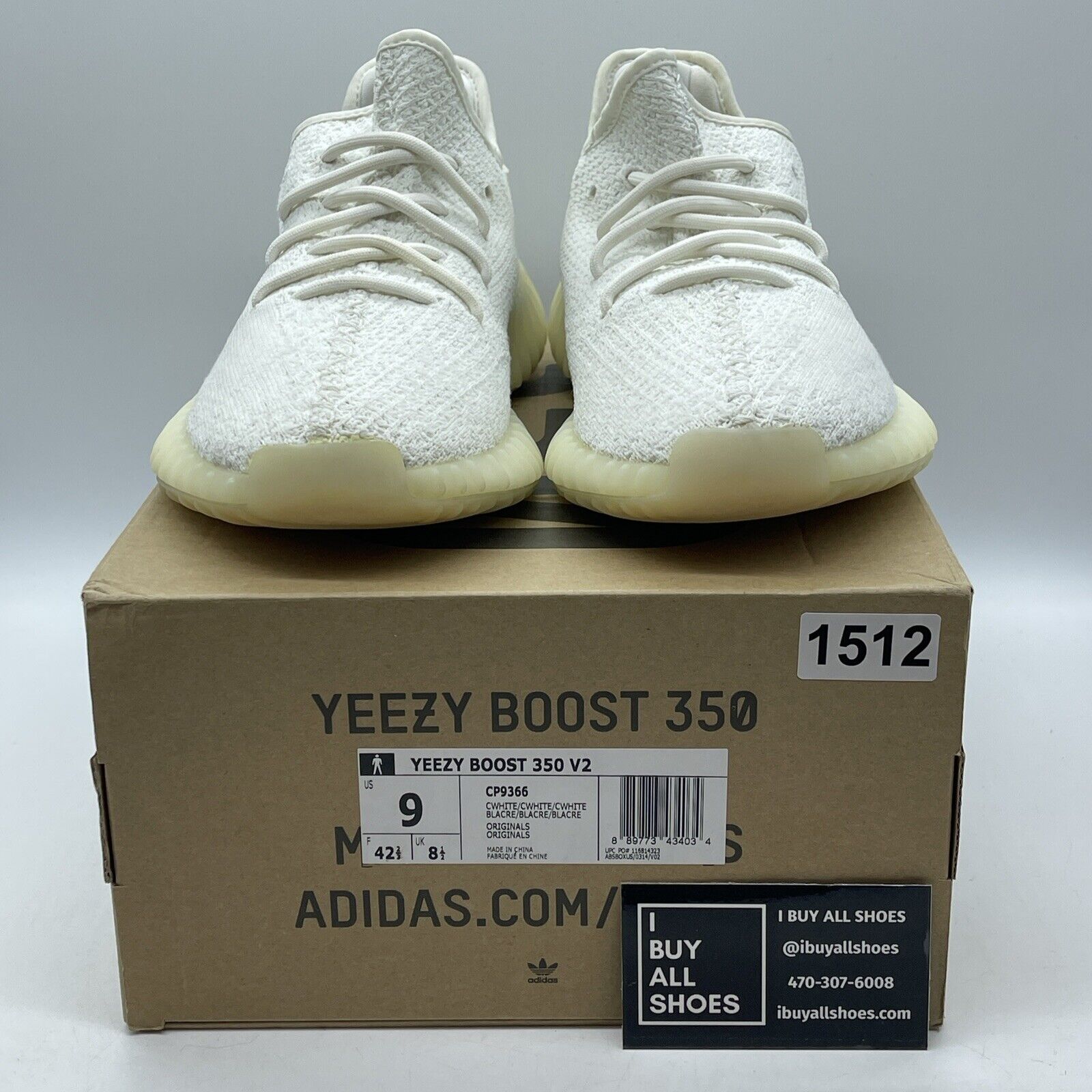 Size 9 - adidas Yeezy Boost 350 V2 Low Cream White / Triple White Suede (CP9366)