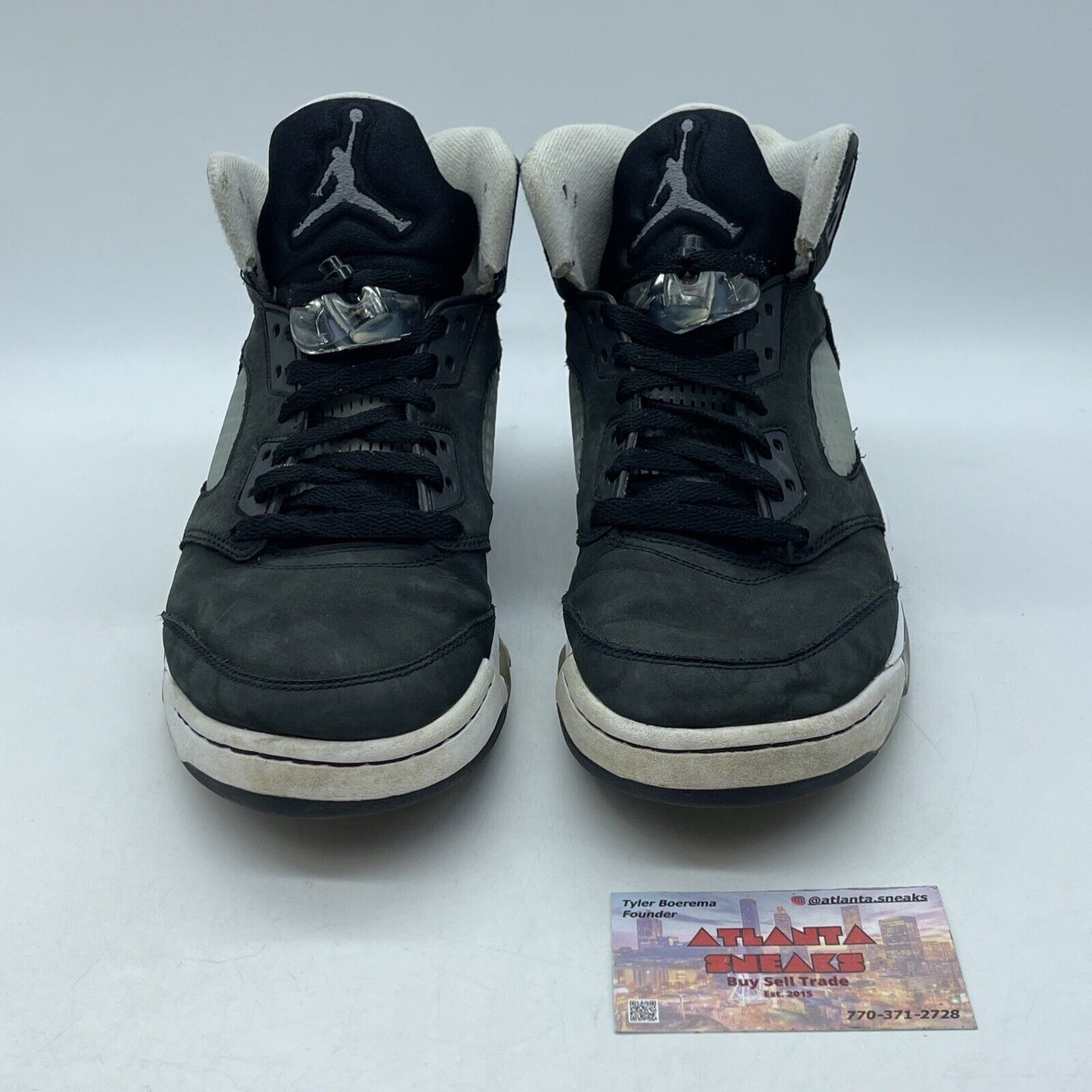 Size 9.5 - Jordan 5 Retro Mid Oreo Black White Grey Suede (CT4838-011)