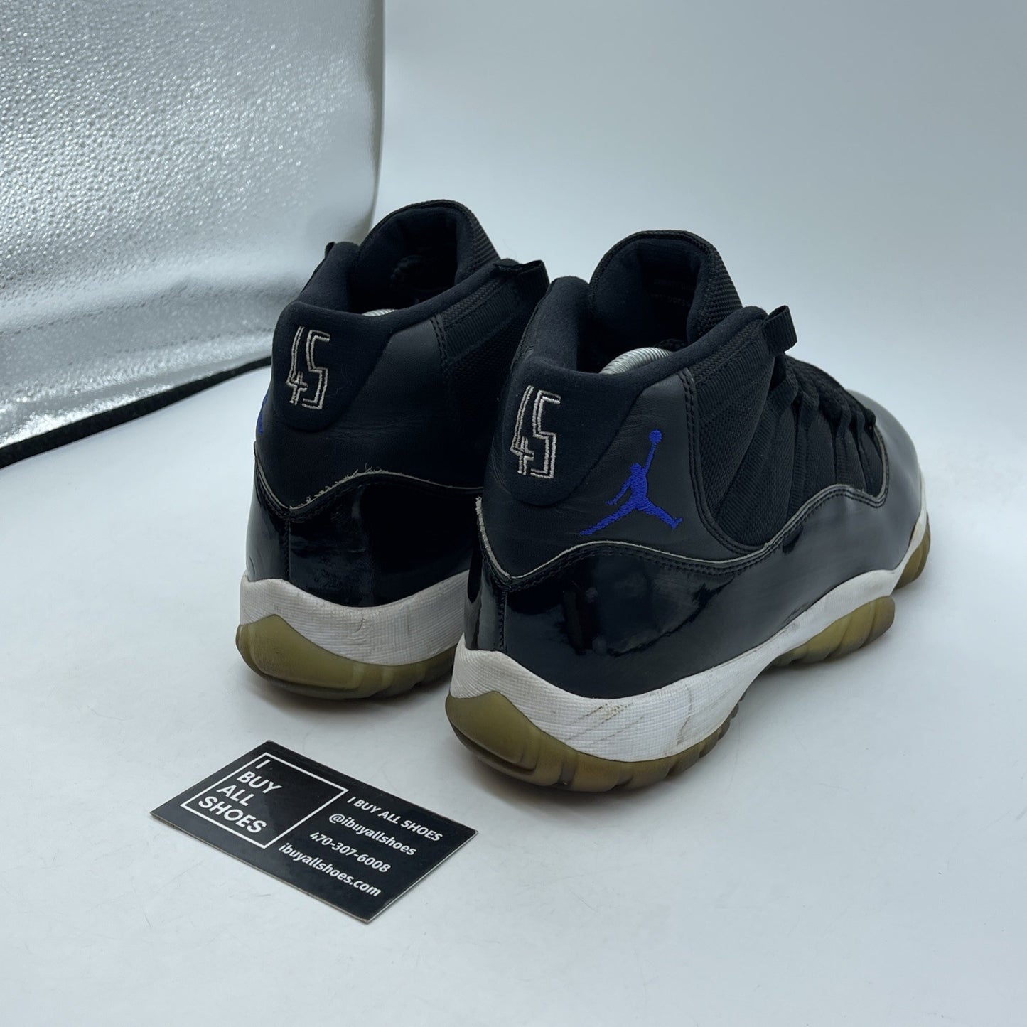 Size 8 - Jordan 11 Retro High Space Jam Black Blue Leather (378037-003)