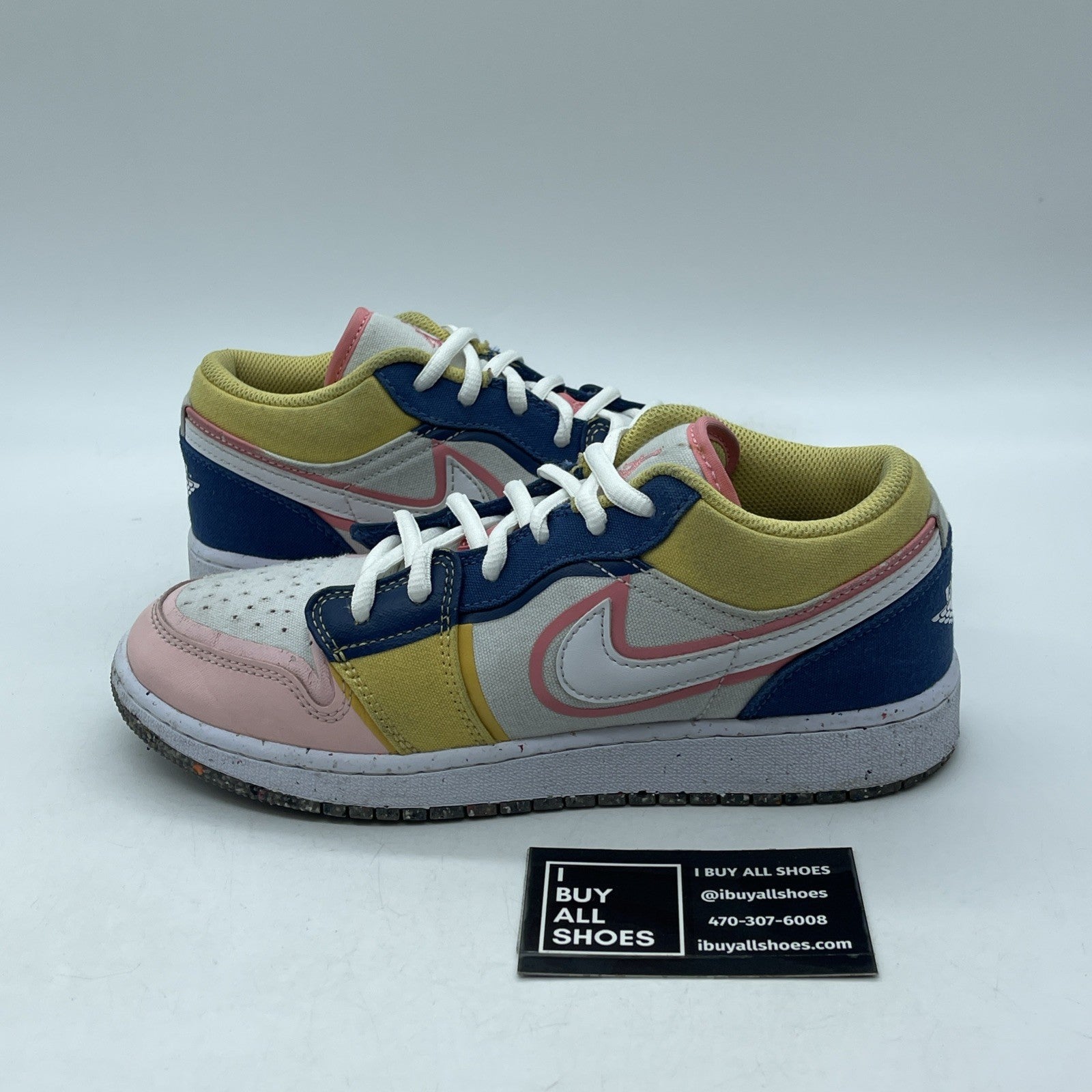 Size 5.5Y - Air Jordan 1 Low SE (GS) Multicolor Suede Leather  (DV1323-100)