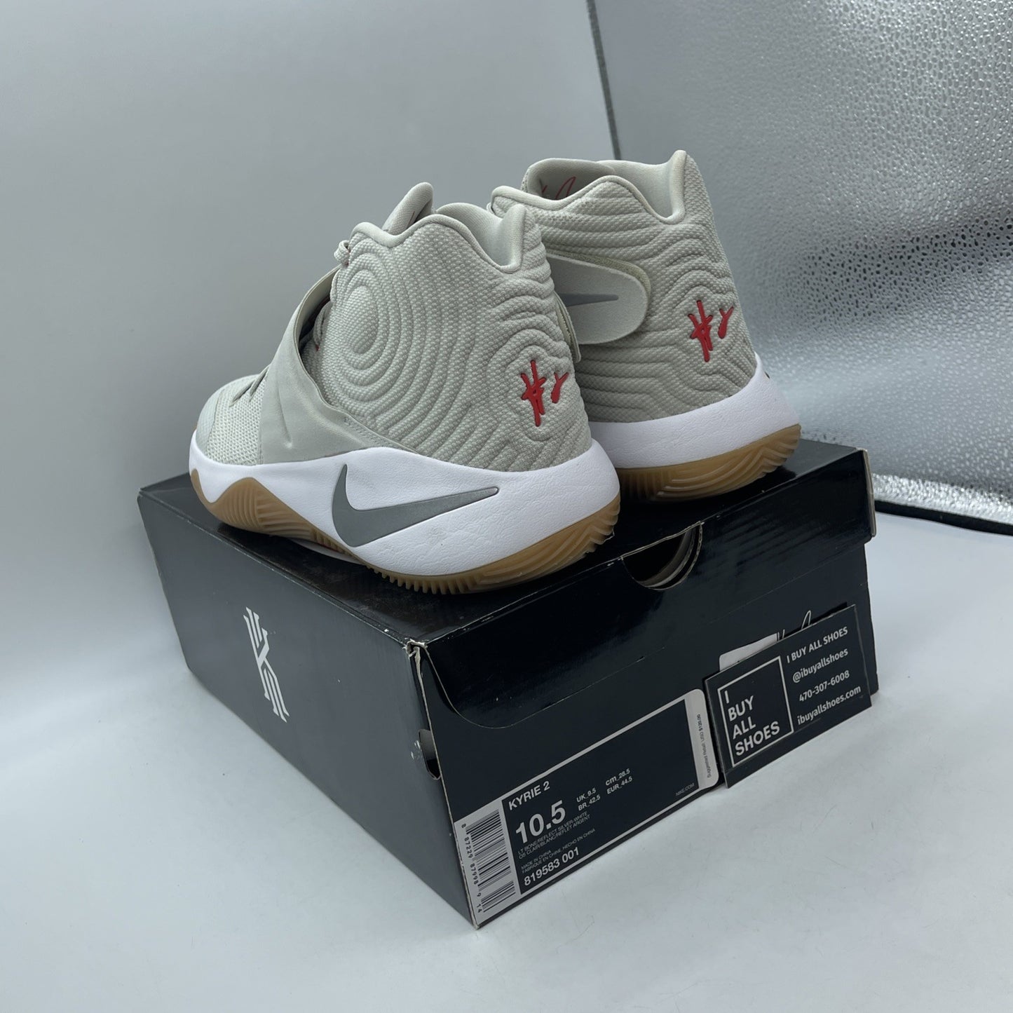 Size 10.5 - Nike Kyrie 2 Summer Grey Suede Leather  (819583-001)