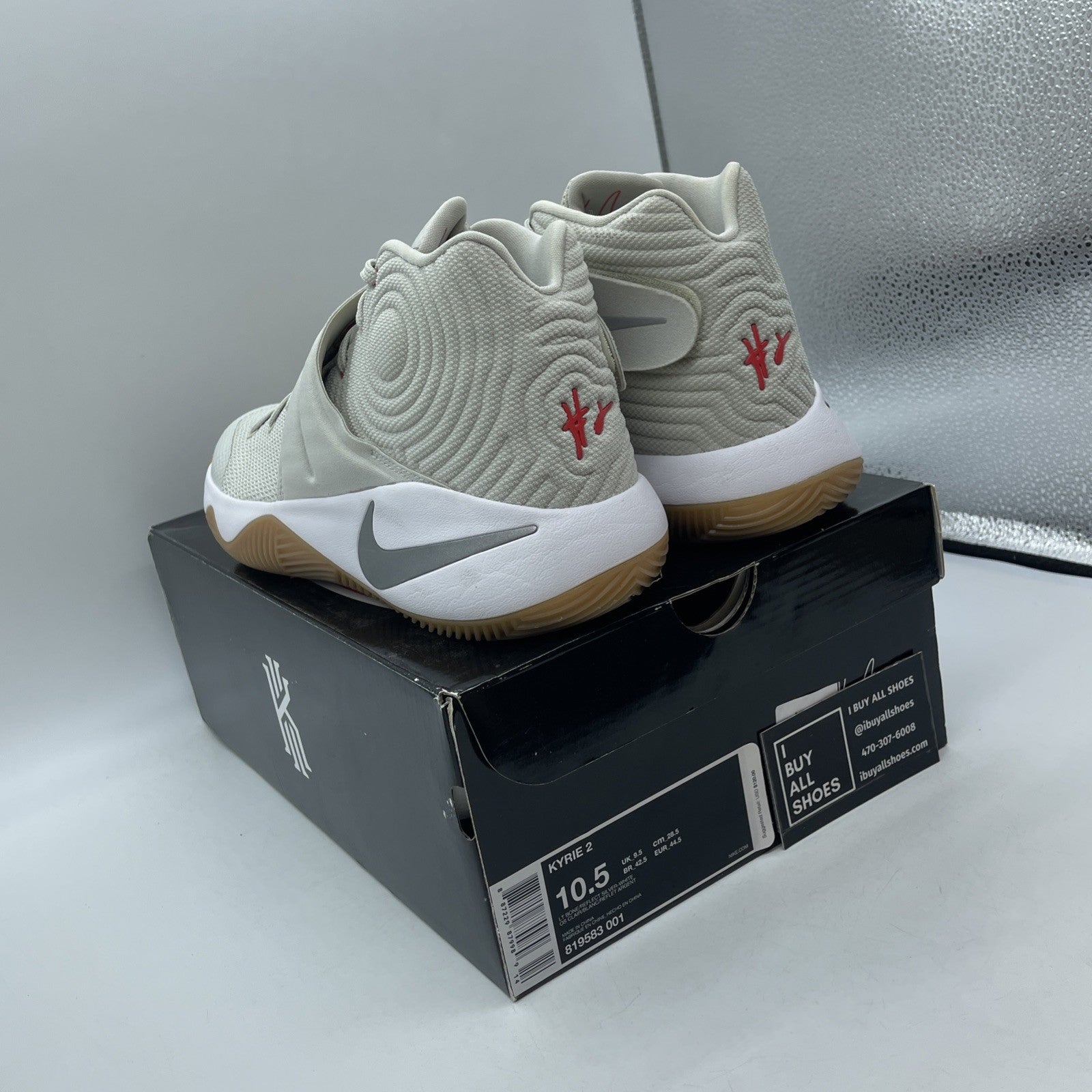 Size 10.5 - Nike Kyrie 2 Summer Grey Suede Leather  (819583-001)