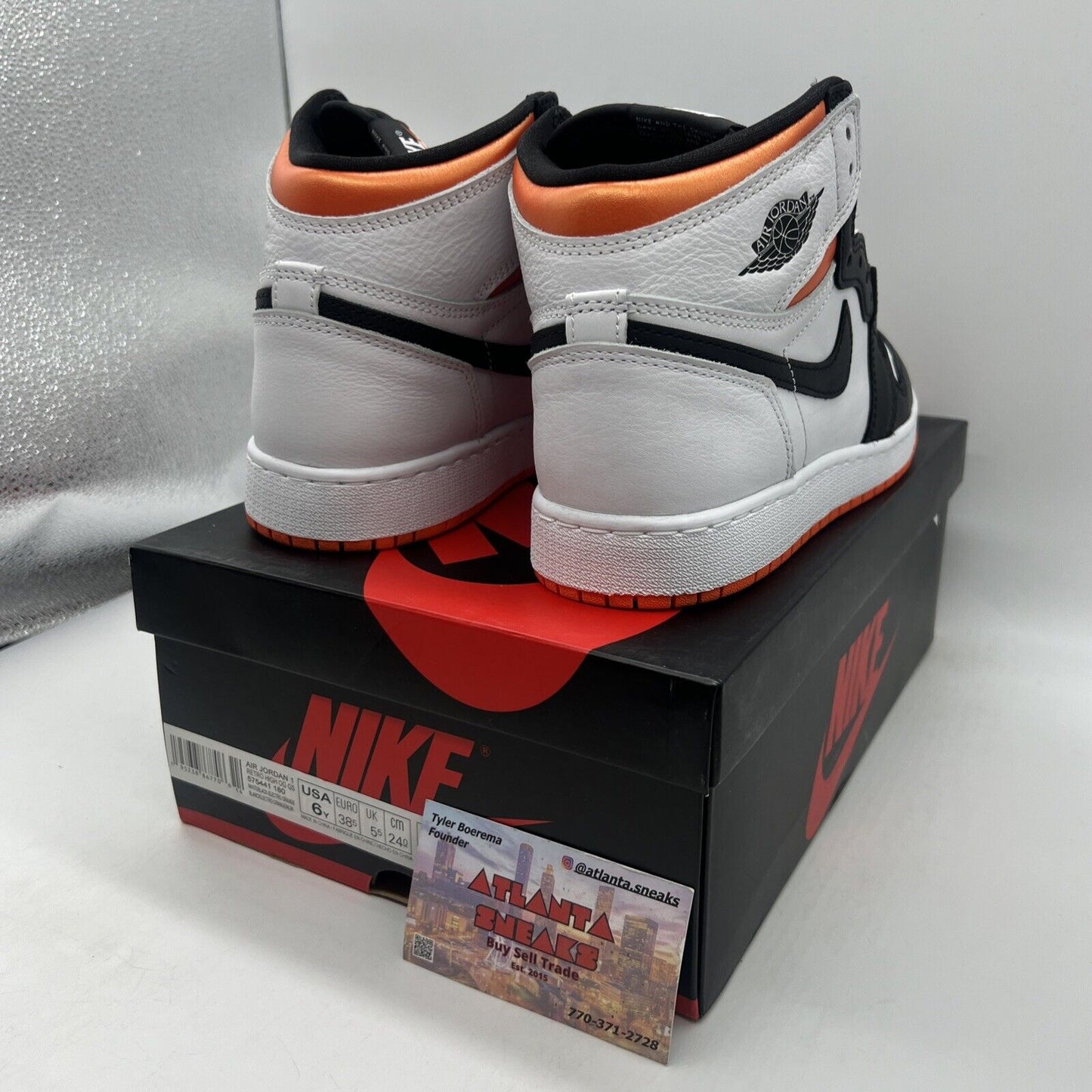 Size 6 - Jordan 1 Retro High Electro Orange Black White Orange Brand New Og All