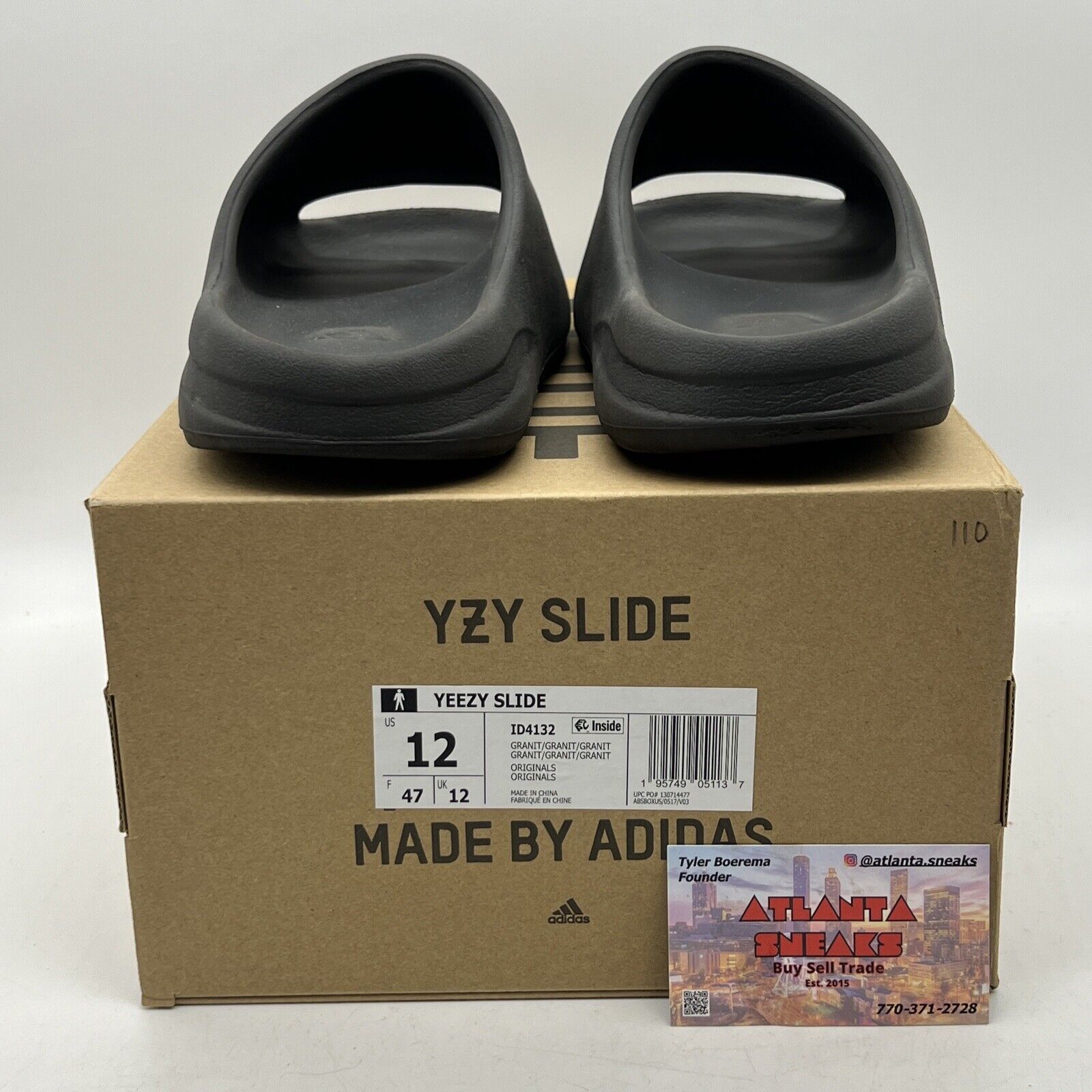 Adidas Yeezy Slide Granite (ID4132) Mens Size 12 Pre Owned