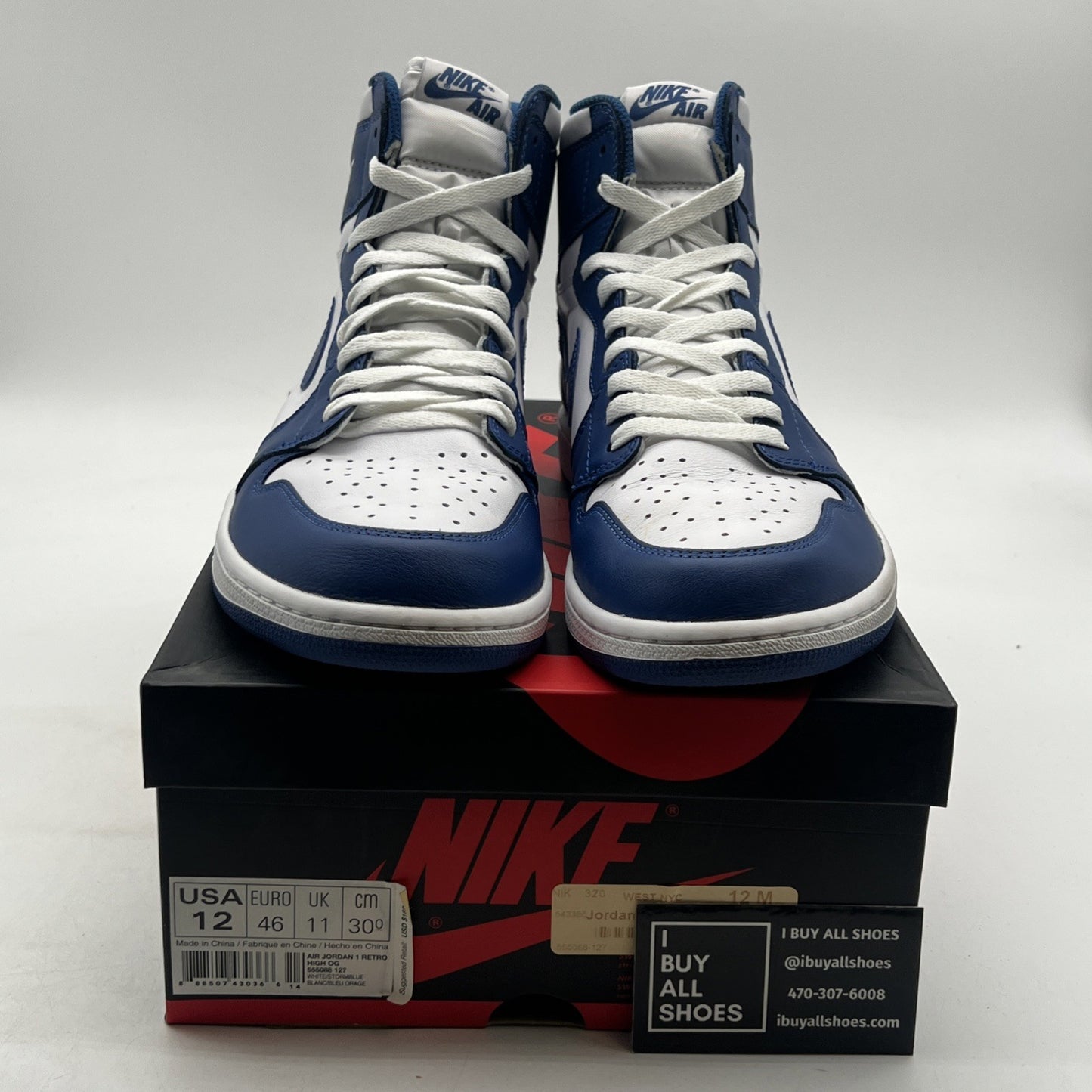 Size 12 - Air Jordan 1 Retro High OG Storm Blue 2016 (555088-127)