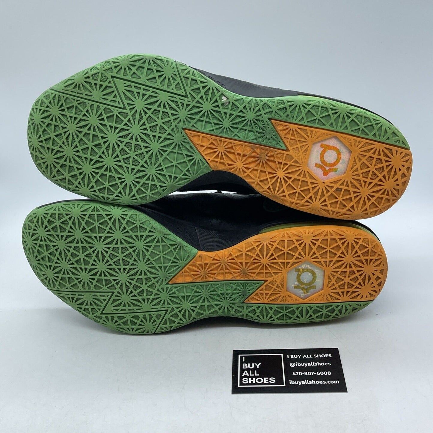 Size 13 - Nike KD 6 Night Vision Black Orange Green Leather (599424-093)