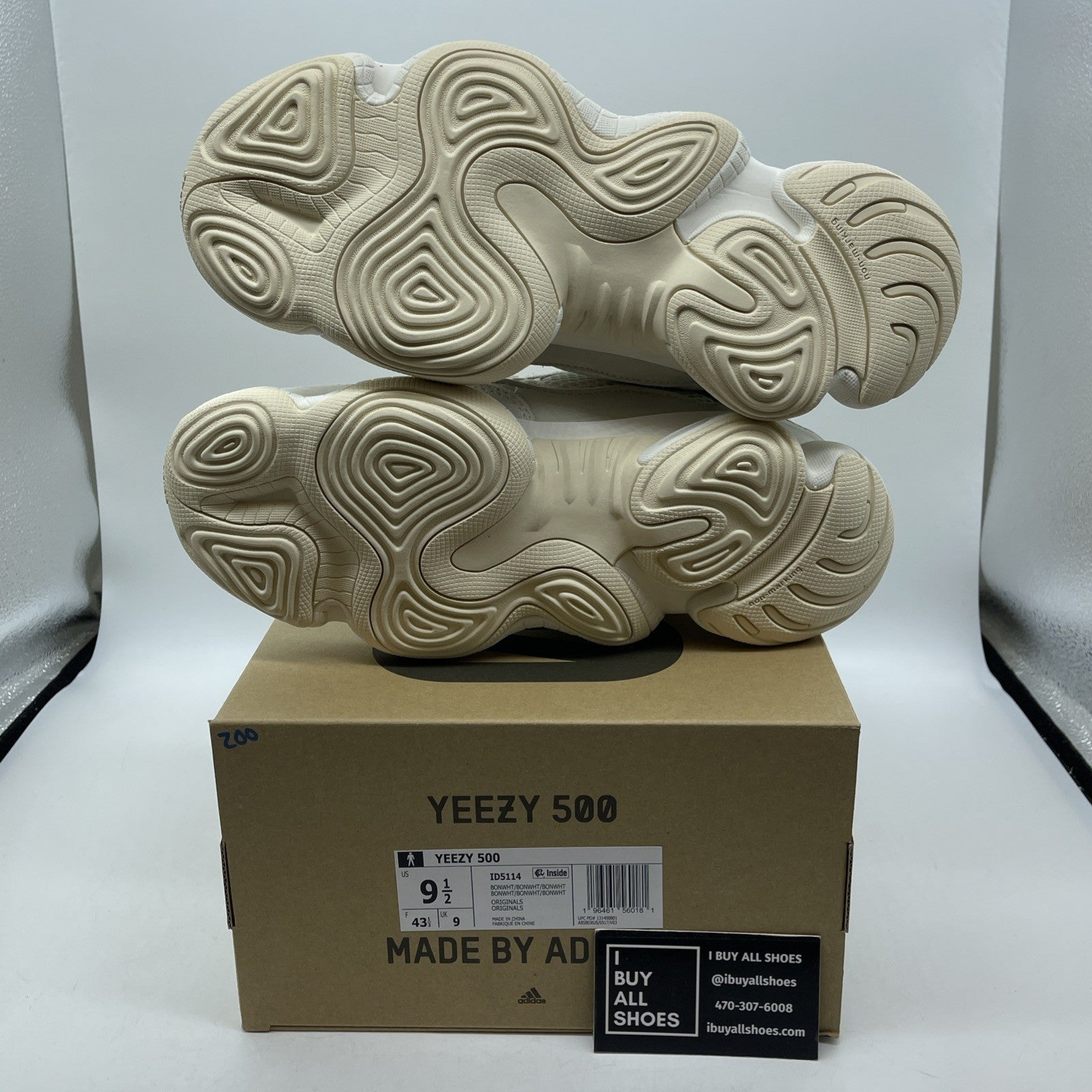 Size 9.5 - Original Adidas Yeezy 500 'bone white' Grey Suede (ID5114)