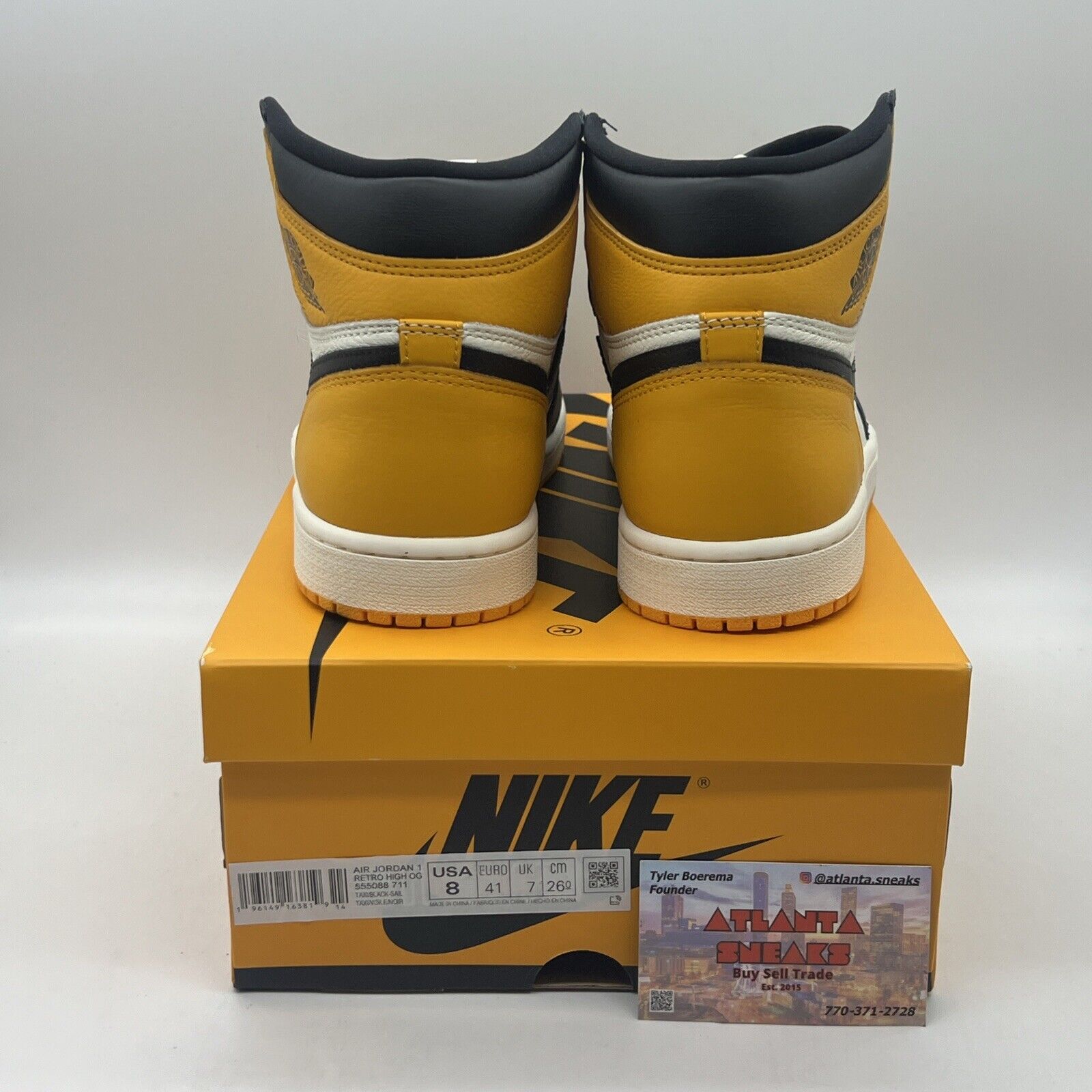 Size 8 - Jordan 1 Retro OG High Yellow Toe Brand New Og All