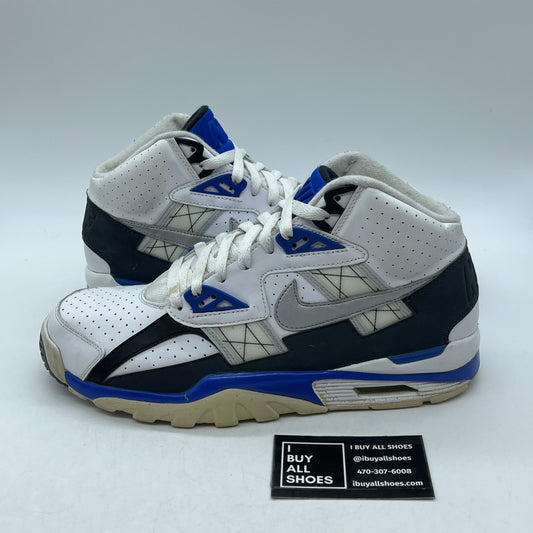 Size 10 - Nike Air Trainer Sc High White Blue Grey Suede Leather (302346-117)