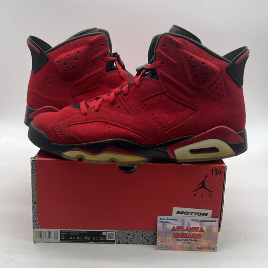 Size 13 - Air Jordan 6 Retro Toro Bravo Black Red Suede (CT8529-600)