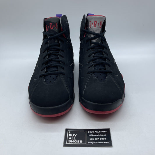 Size 13 - Air Jordan 7 Retro 2012 Raptor Black Purple Red Suede (304775-018)