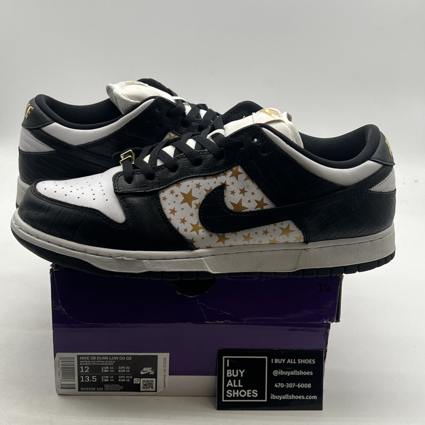 Size 12 - Nike SB Dunk Low Supreme Stars Black 2021 (DH3228-102)