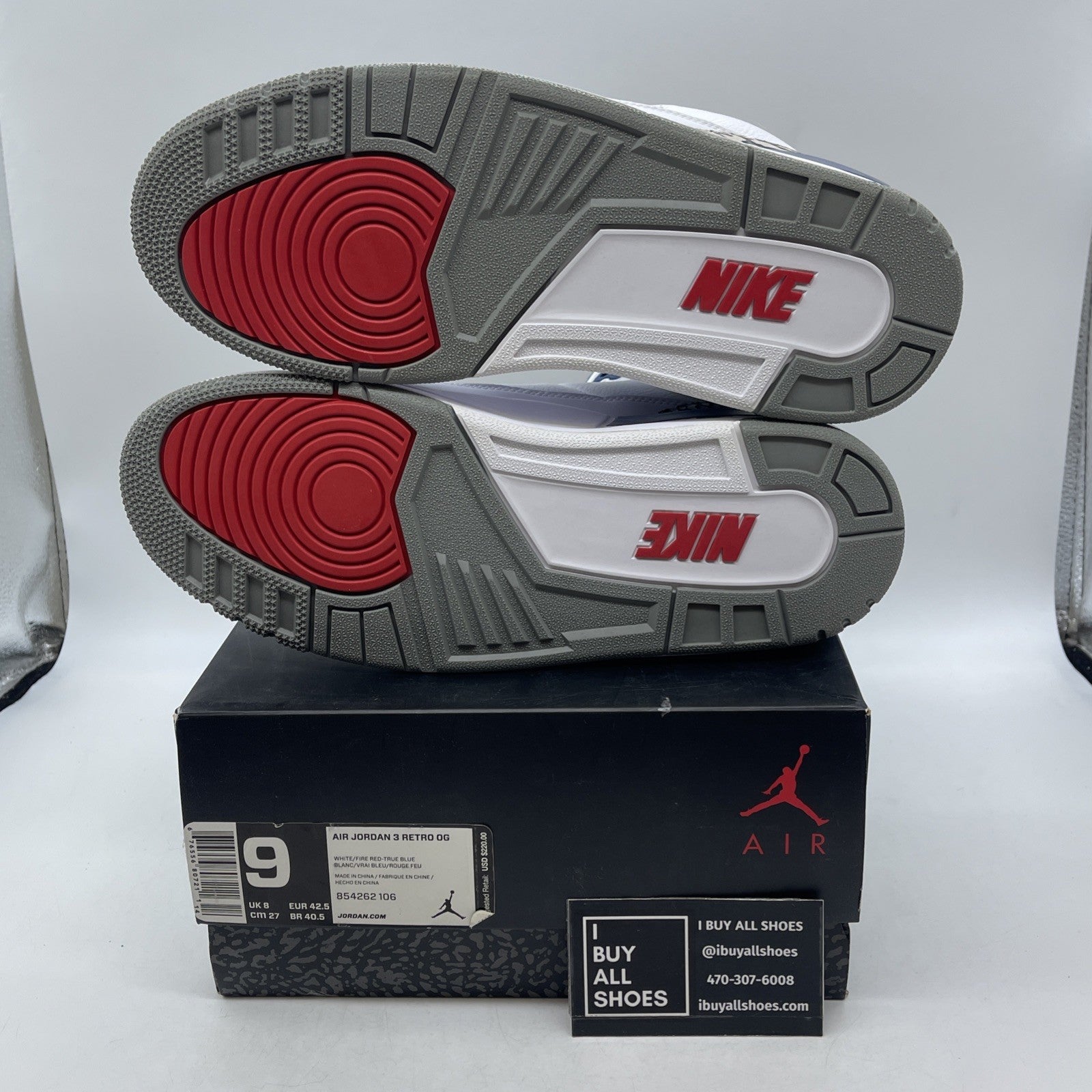 Size 9 - Air Jordan 3 Retro OG Mid True Blue (854262-106)