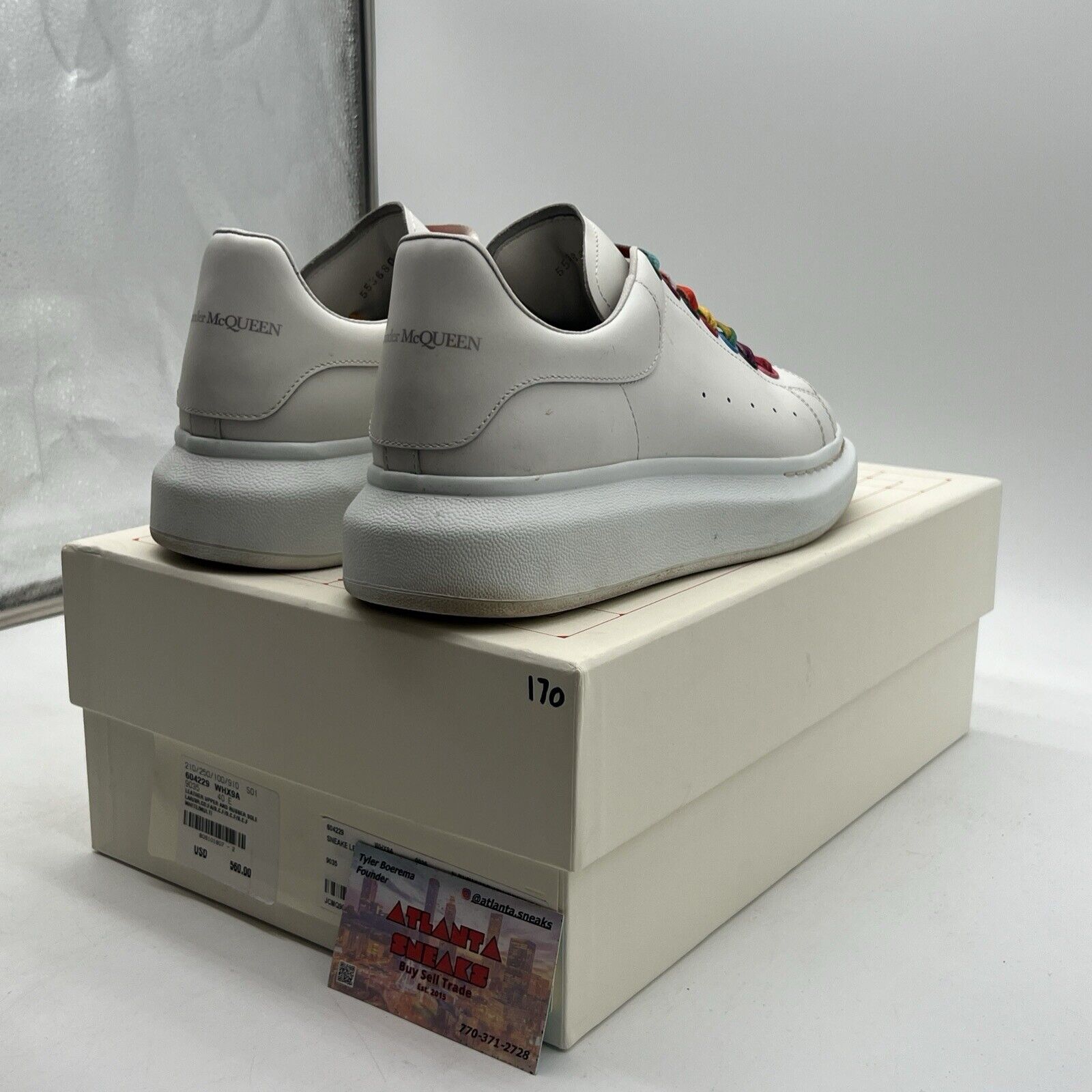 Size 9.5 - Alexander McQueen Oversized Sneaker White Rainbow