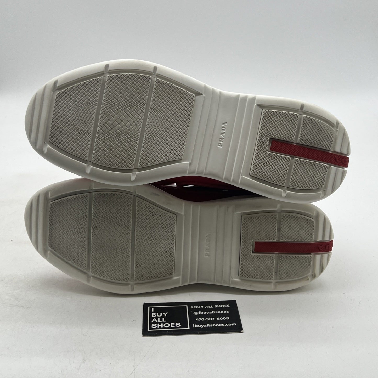 Size 8.5P - PRADA Men's Americas Cup Sneakers Red