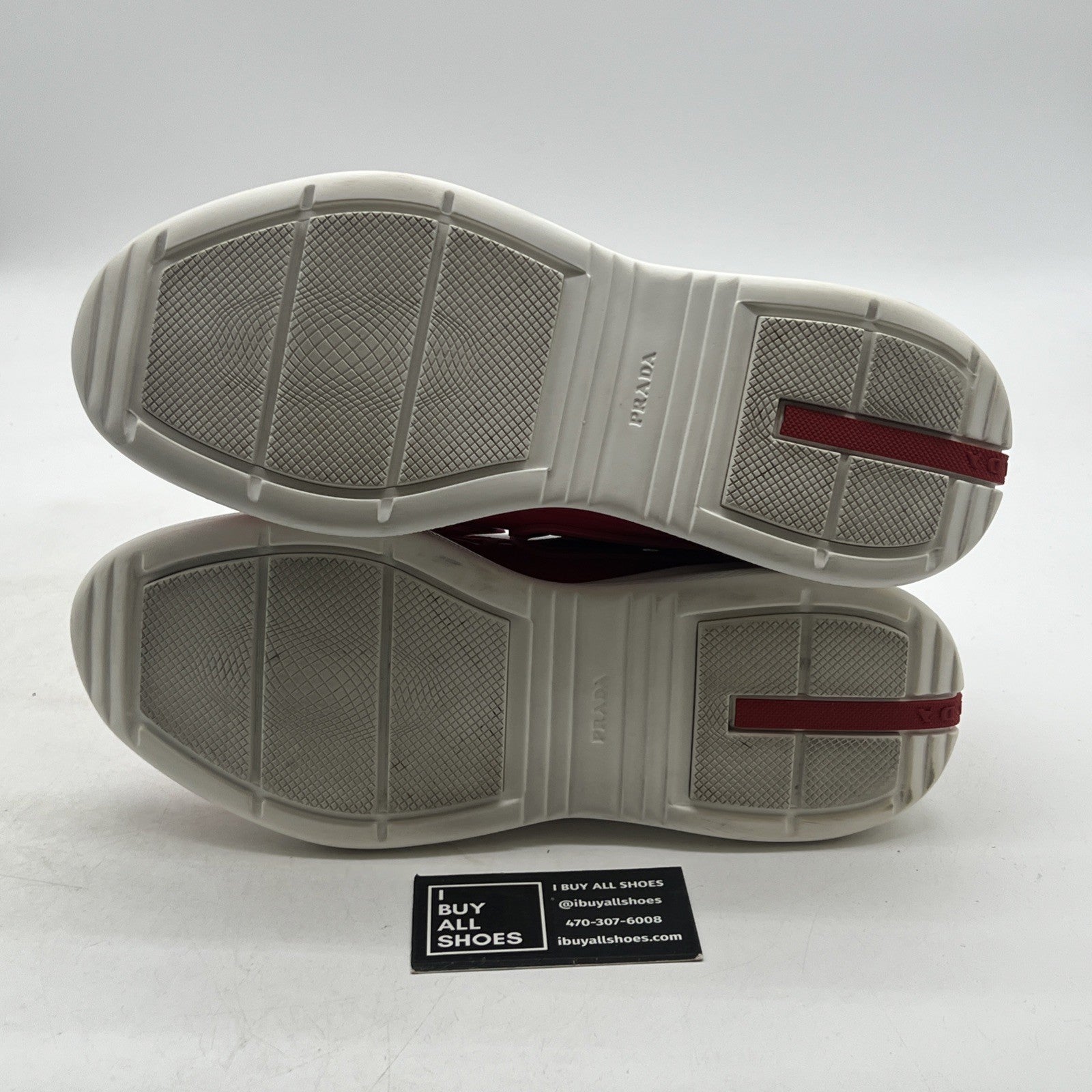 Size 8.5P - PRADA Men's Americas Cup Sneakers Red