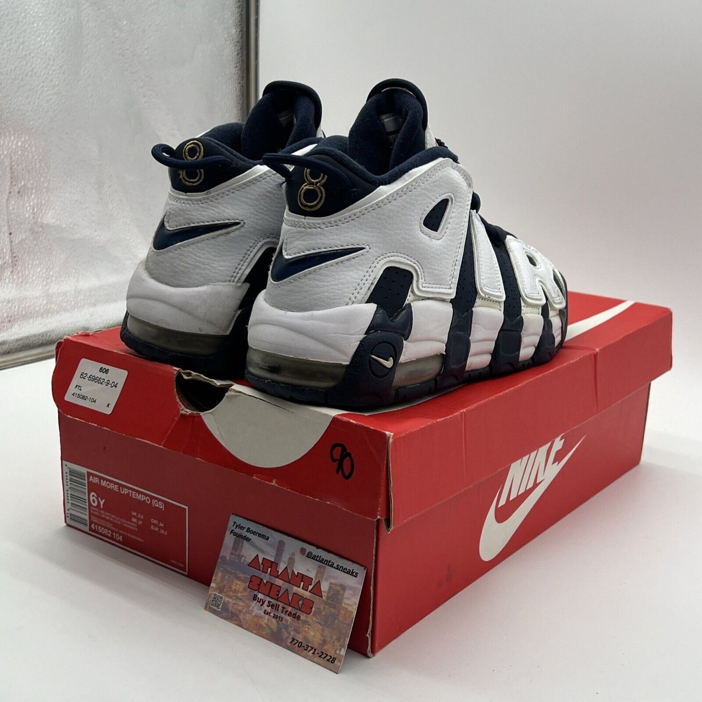 Size 6 (GS) - Nike Air More Uptempo 2016 Low Olympic Suede White (415082-104)