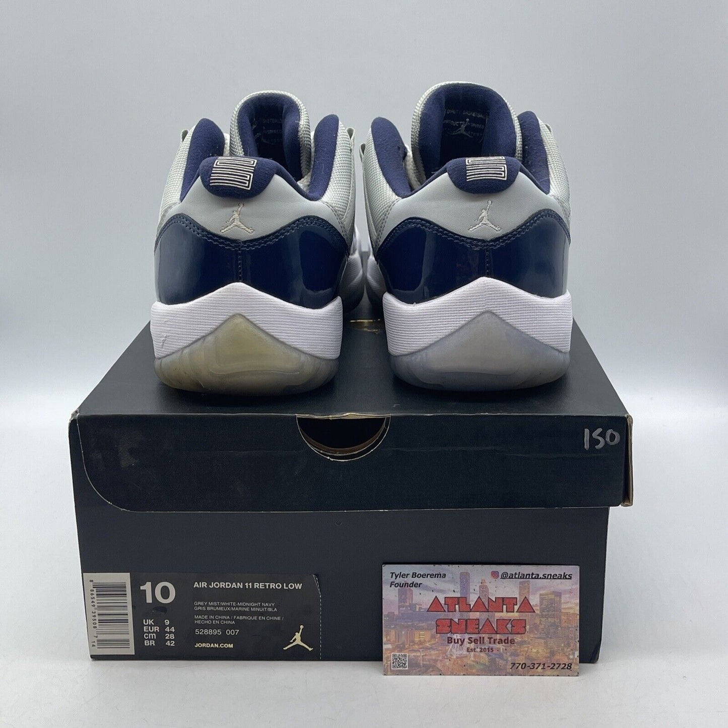 Size 10 - Air Jordan 11 Low Georgetown Blue Leather Grey Suede (528895-007)