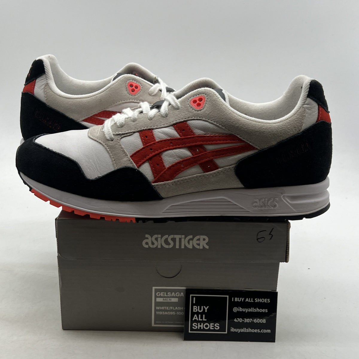 Size 11 - ASICS Gel-Saga 'Black White Orange' (1193AO95-100)