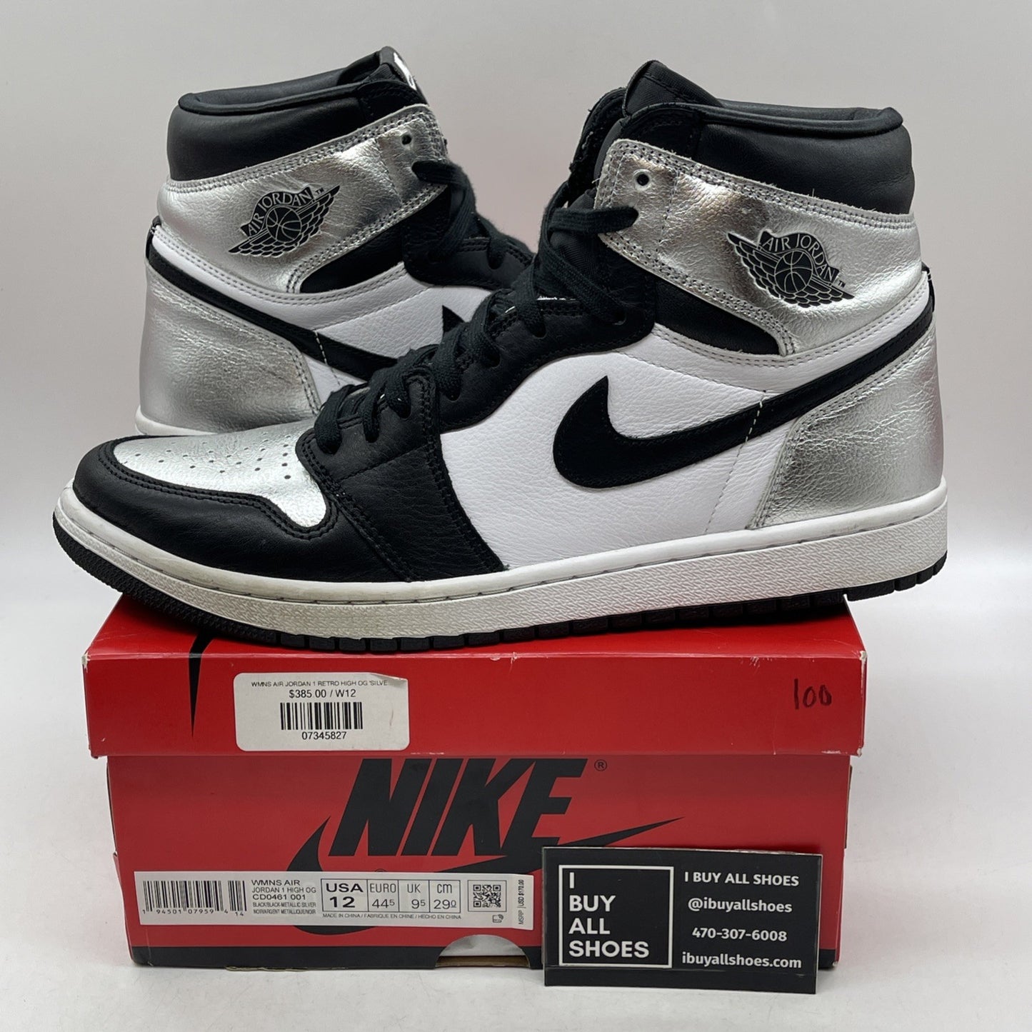 Size 12 - Air Jordan 1 High OG Metallic Silver (CD0461-001)