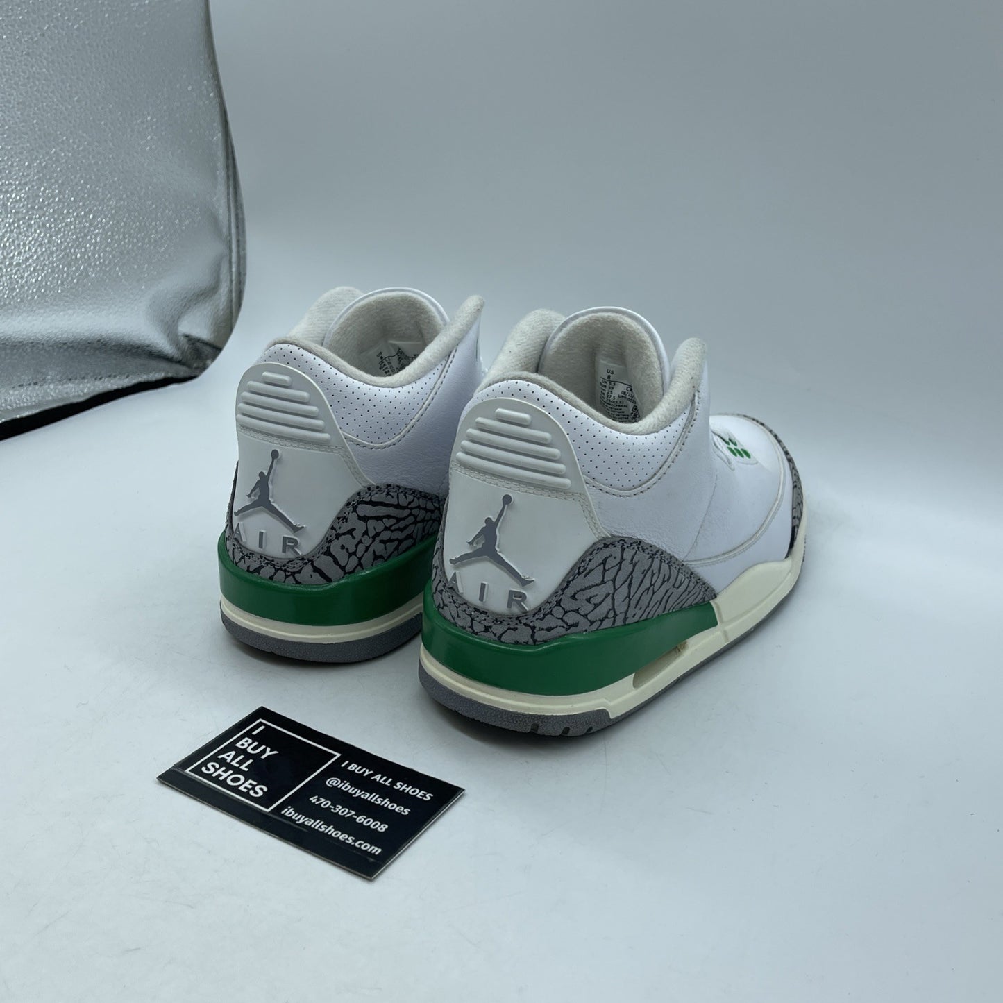 Size 8W - Nike Air Jordan 3 Retro Lucky Green Leather Grey (CK9246-136)