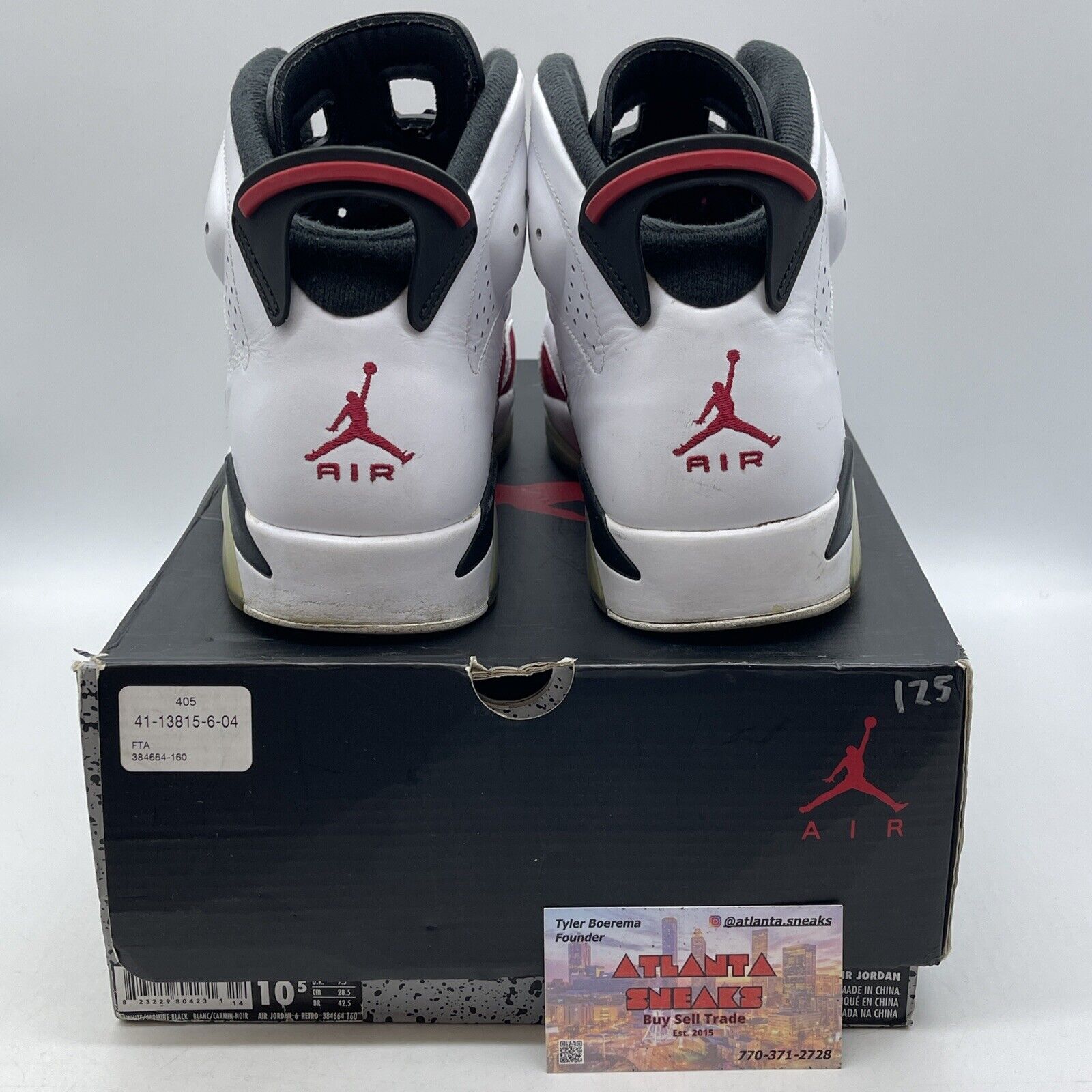 Size 10.5 - Air Jordan 6 Retro 2014 Carmine White Black Red Red (384664-160)
