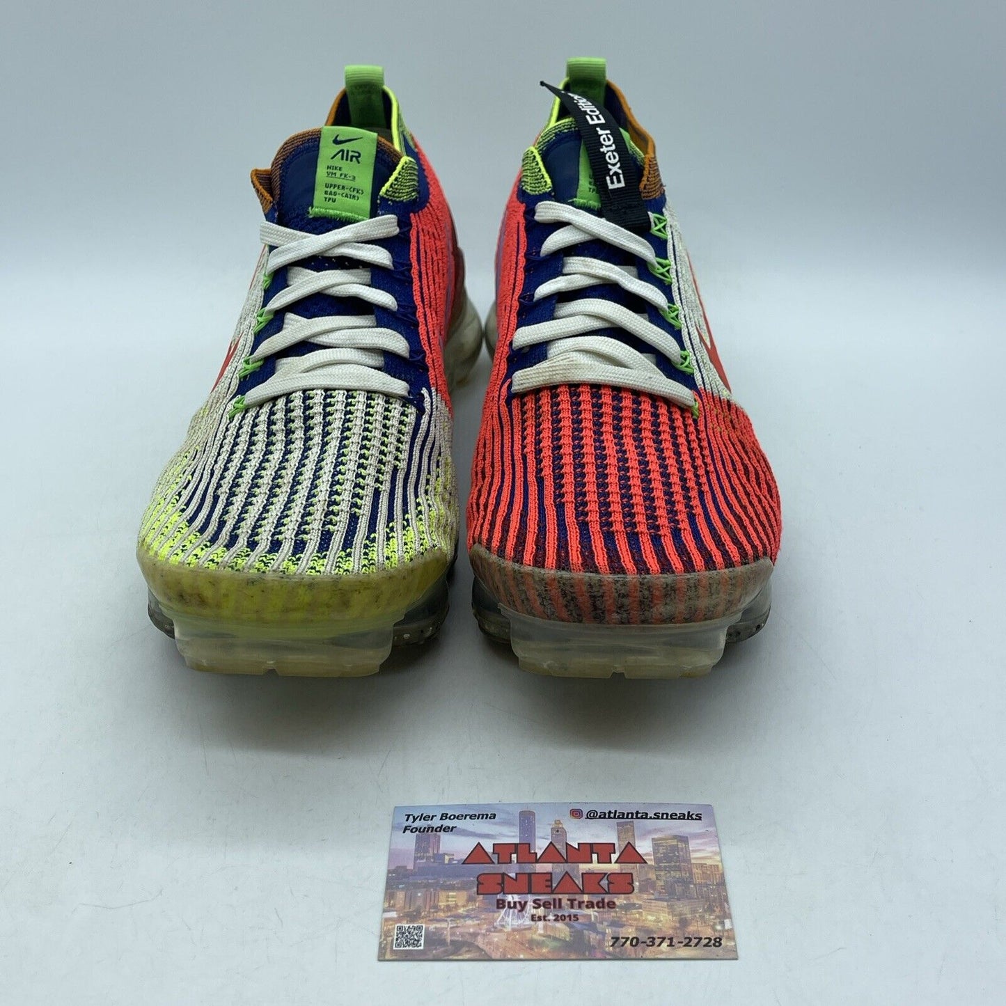 Size 10 - Nike Air VaporMax Flyknit 3 Exeter Edition Blue Red Suede (DH1307-200)