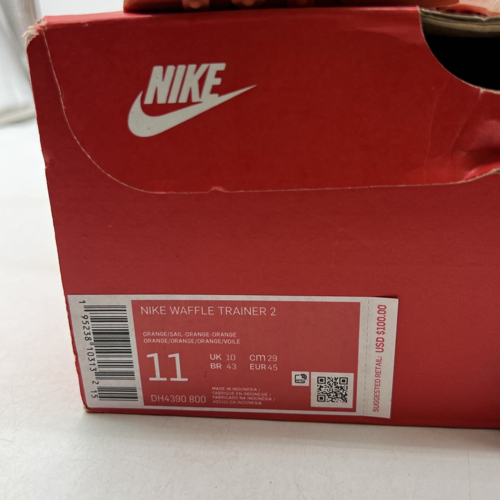 Size 11 - Nike Waffle Trainer 2 First Use - Orange (DH4390-800)