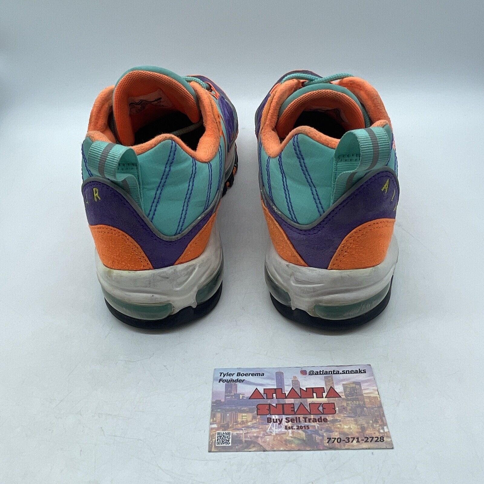 Size 10 - Nike Air Max 98 QS Cone Orange Purple Blue White (924462-800)