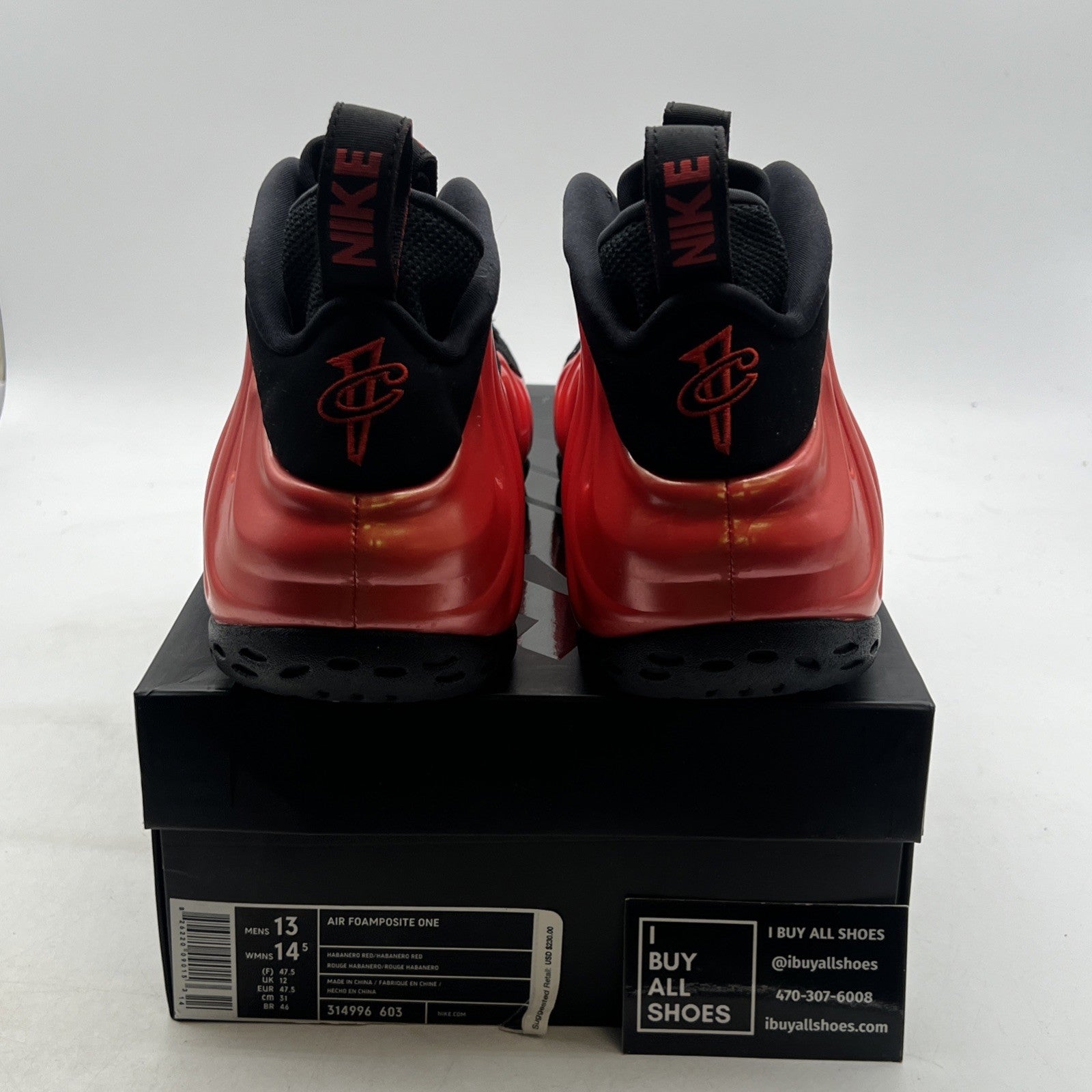 Size 13 - Nike Air Foamposite One Habanero Red (314996-603)