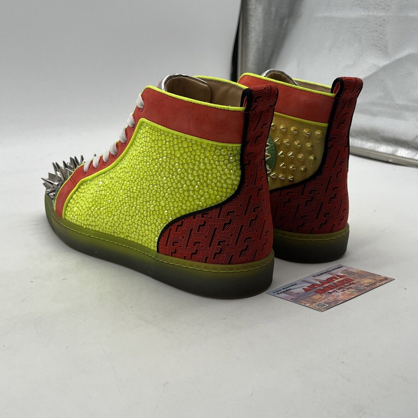 Size 8.5 - Christian Louboutin Multicolor Leather Strass Rubber Material