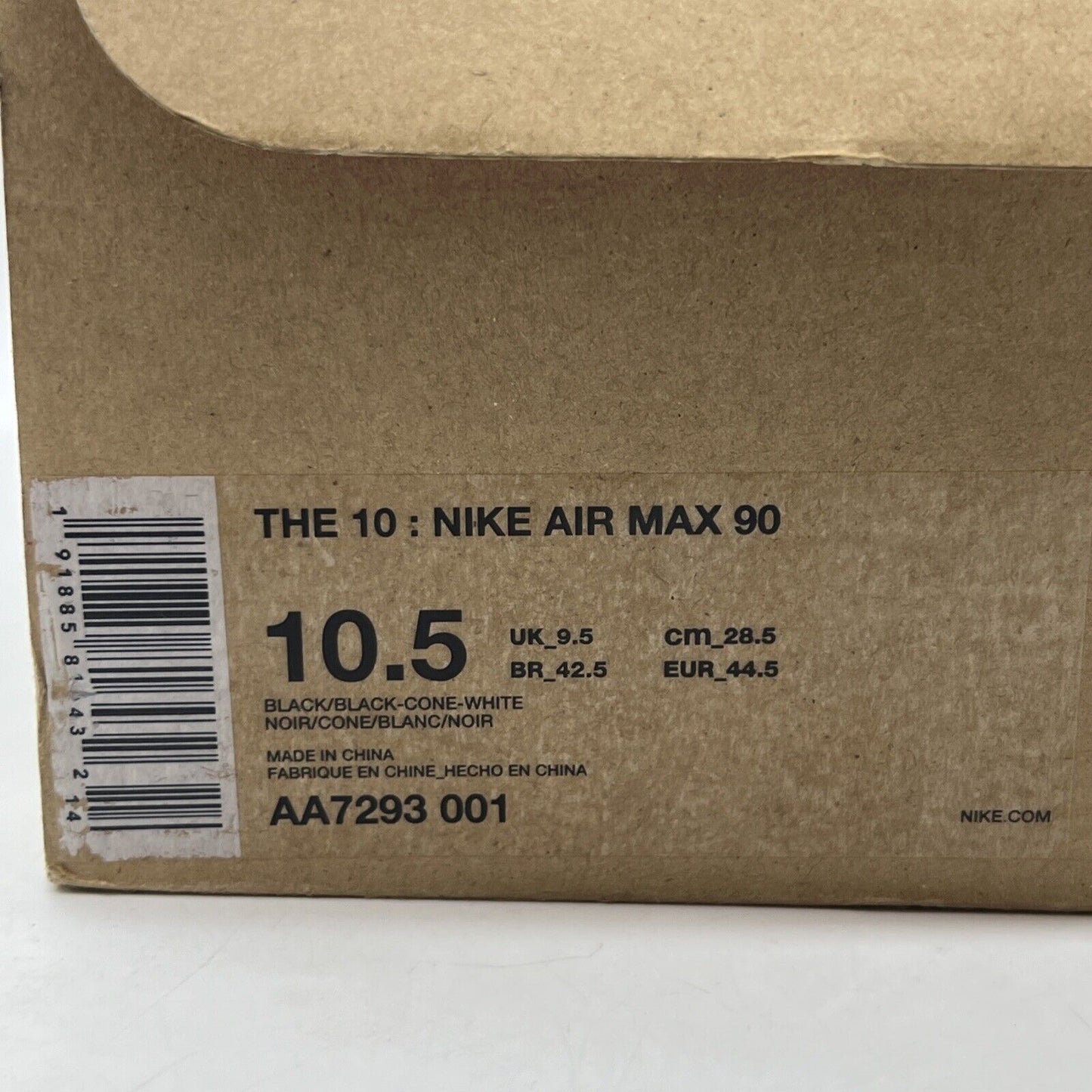 Size 10.5 - Nike Air Max 90 x OFF-WHITE Black 2019 White (AA7293-001)