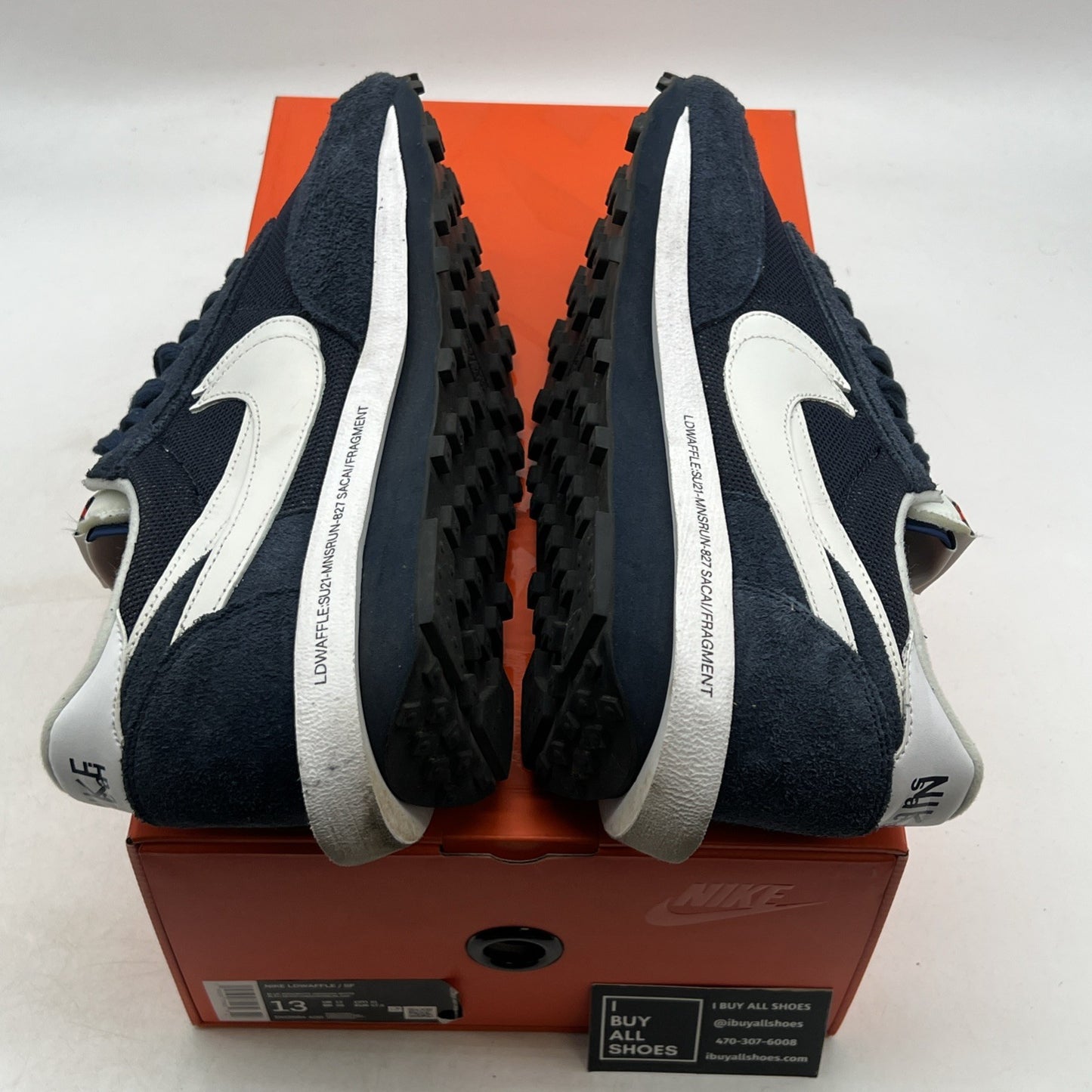 Size 13 - Nike LDV Waffle x Fragment Design x sacai Low Blackened Blue