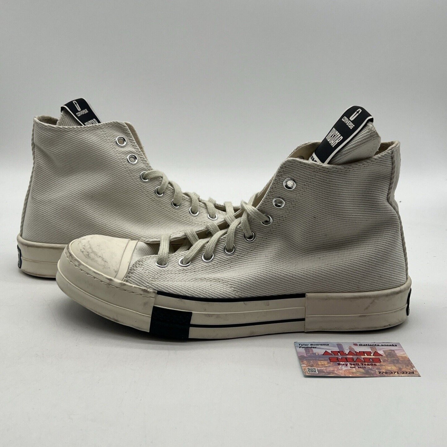 Size 11.5 - Converse Rick Owens x DRKSHDW DRKSTAR Chuck 70 High Egret (172346C)
