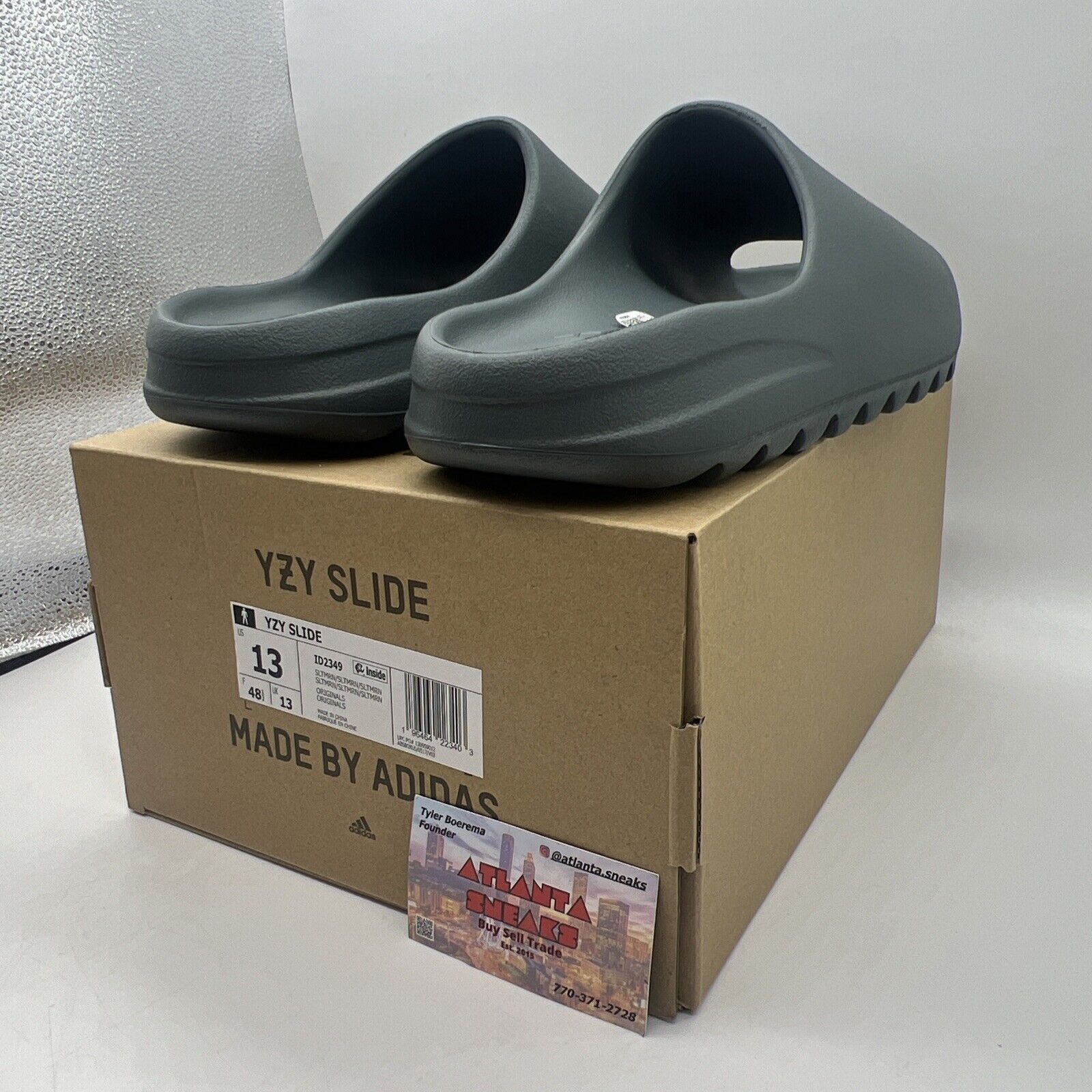 adidas Yeezy Slide Slate Marine SIZE 13 ID2349 Brand New Og All