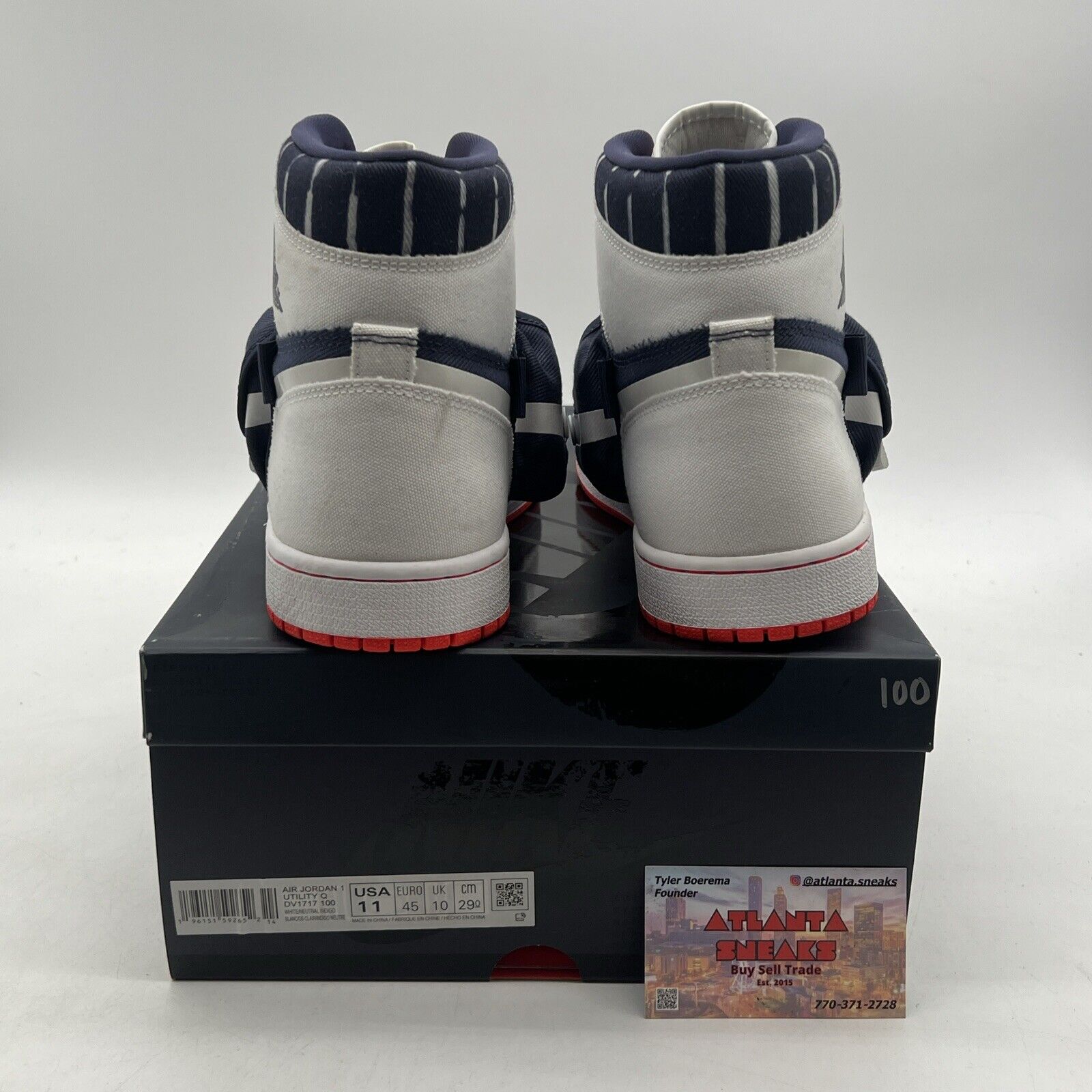 Size 11 - Air Jordan 1 Retro Utility High Quai 54 White Navy (DV1717-100)