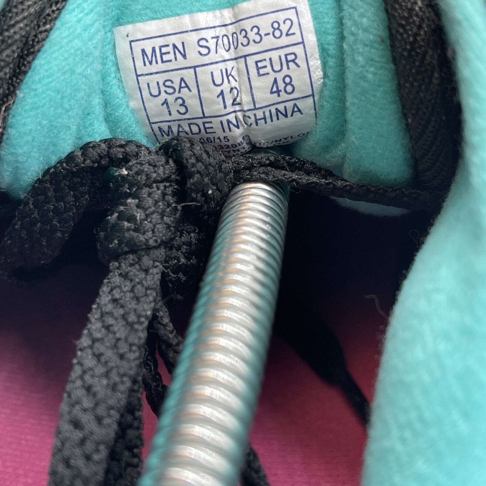 Size 13 -Saucony Big Girls Shadow 5000 Turquoise Black White Suede (1269048-100)